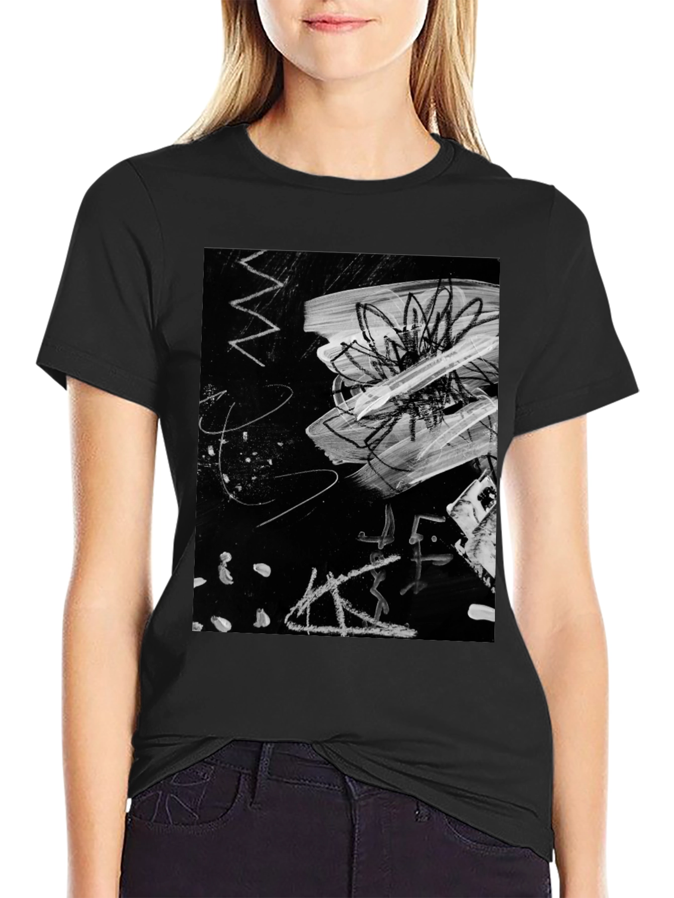 Abstract Art Graphic Black T-Shirt