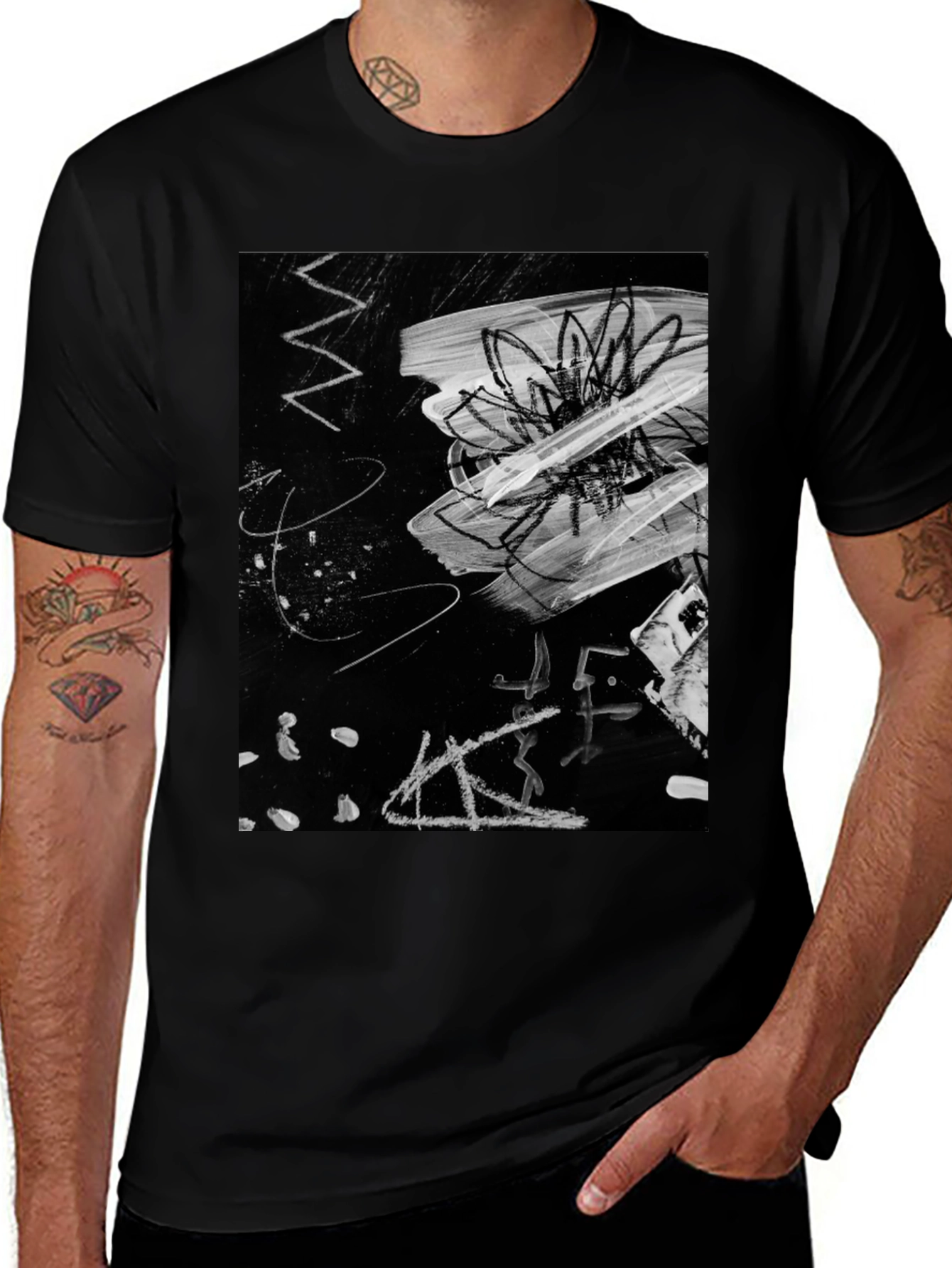 Abstract Art Graphic Black T-Shirt