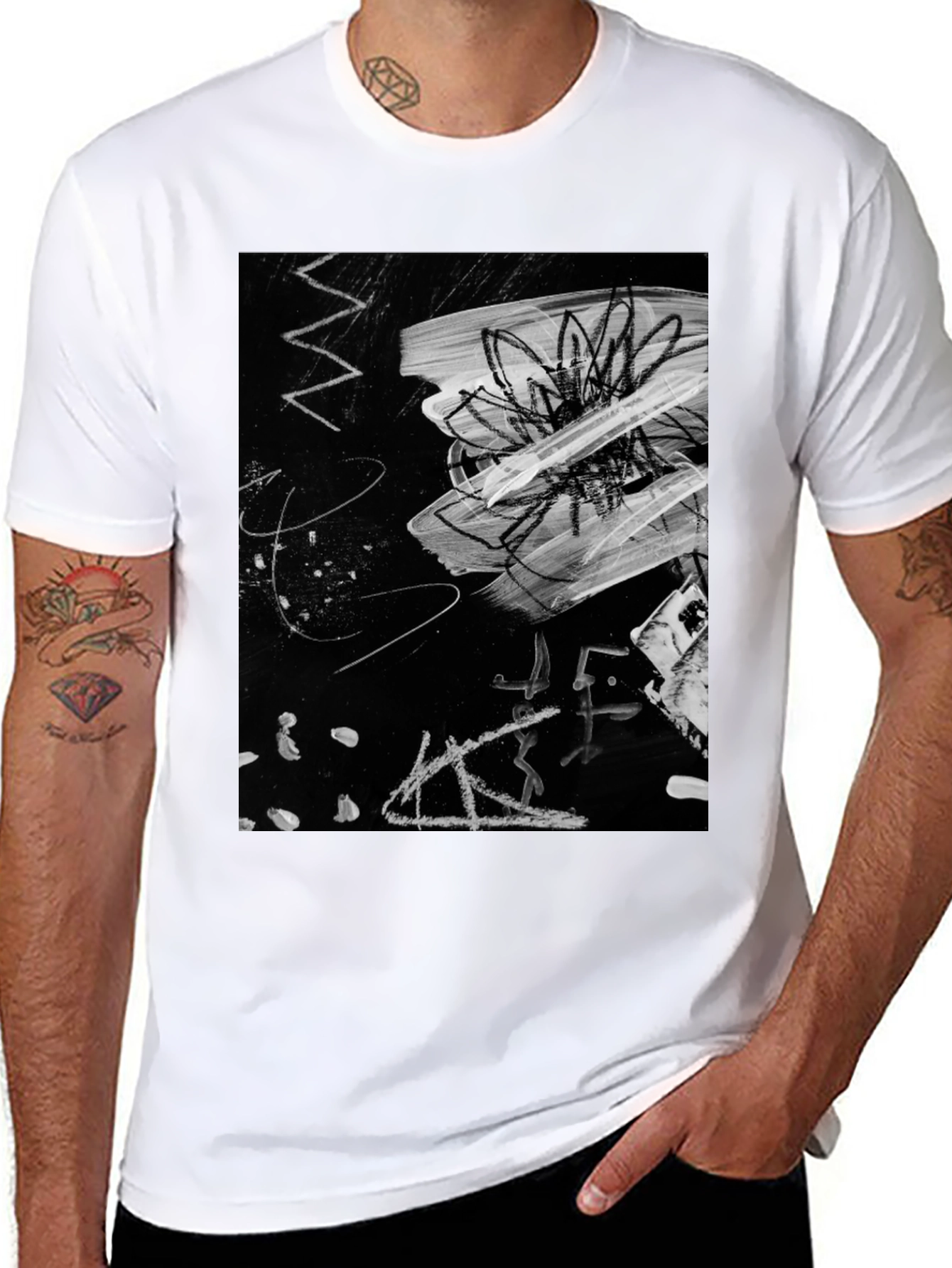 Abstract Art Graphic Black T-Shirt