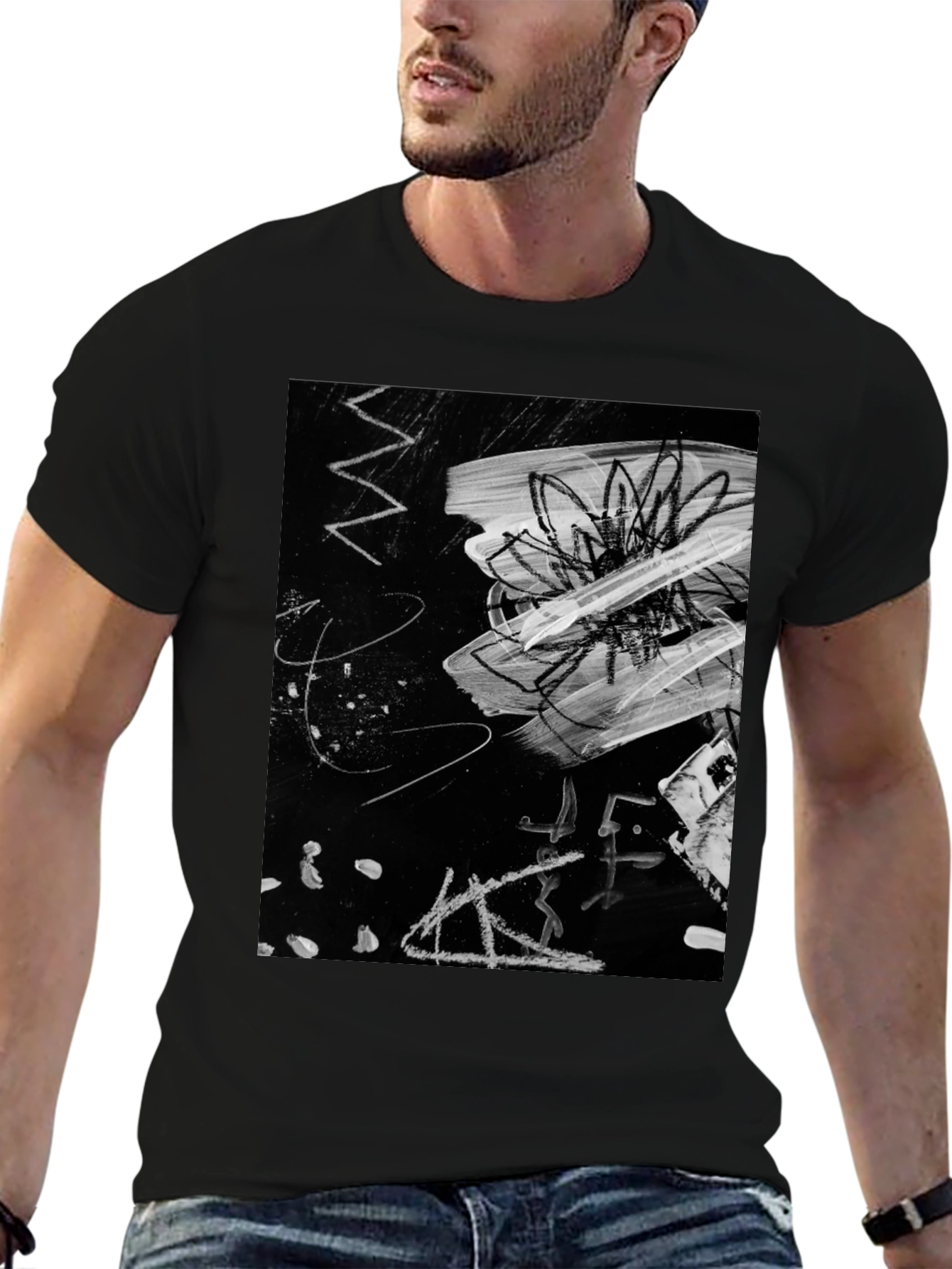 Abstract Art Graphic Black T-Shirt