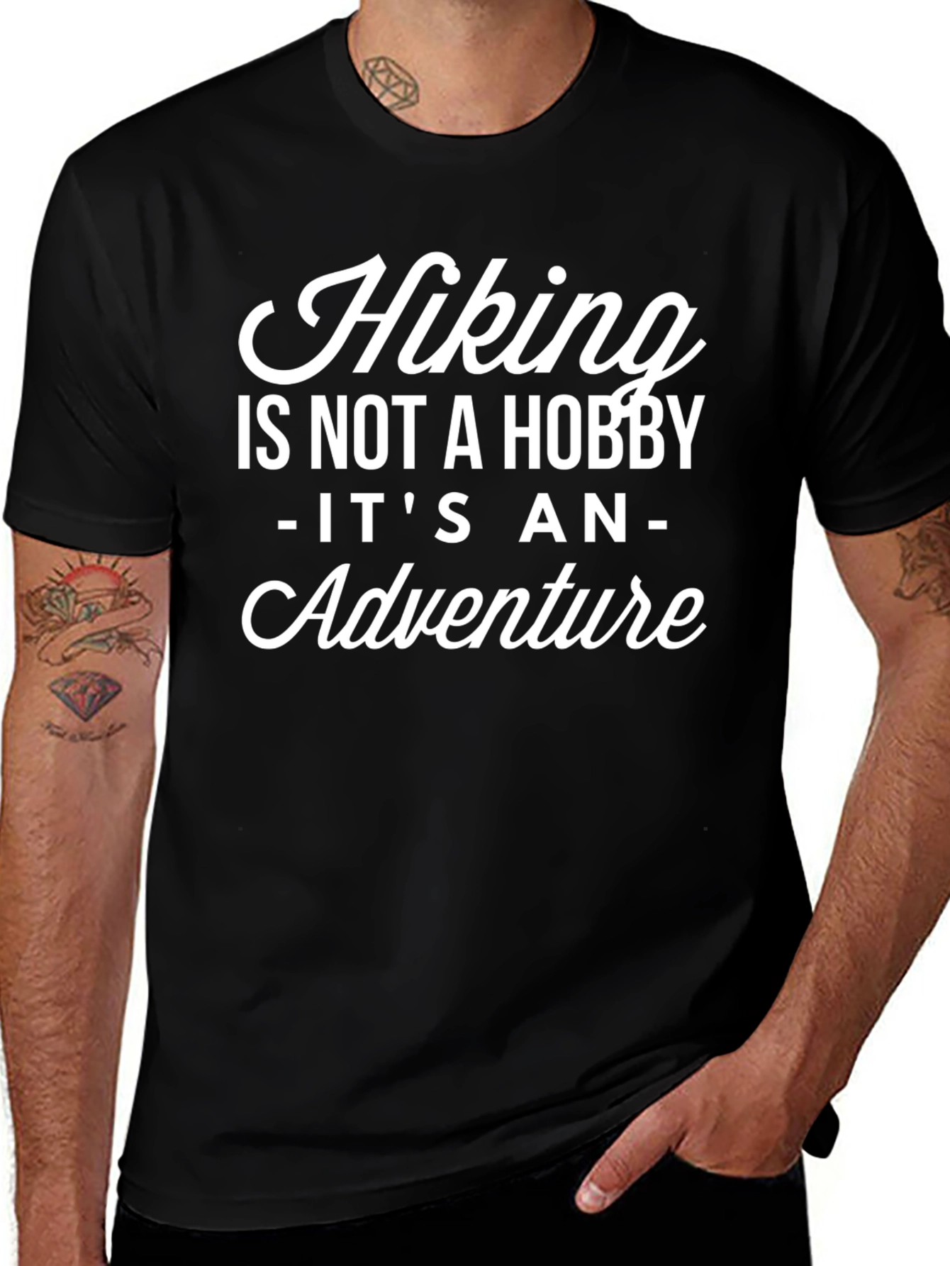 Hiking Adventure Black Graphic Tee