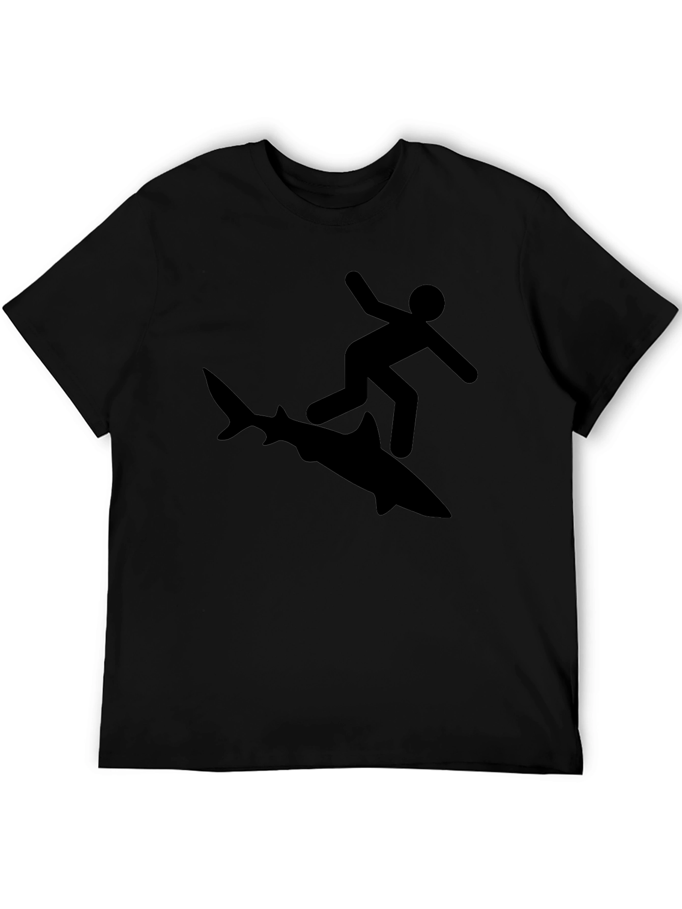Shark Surfer Black Graphic Tee