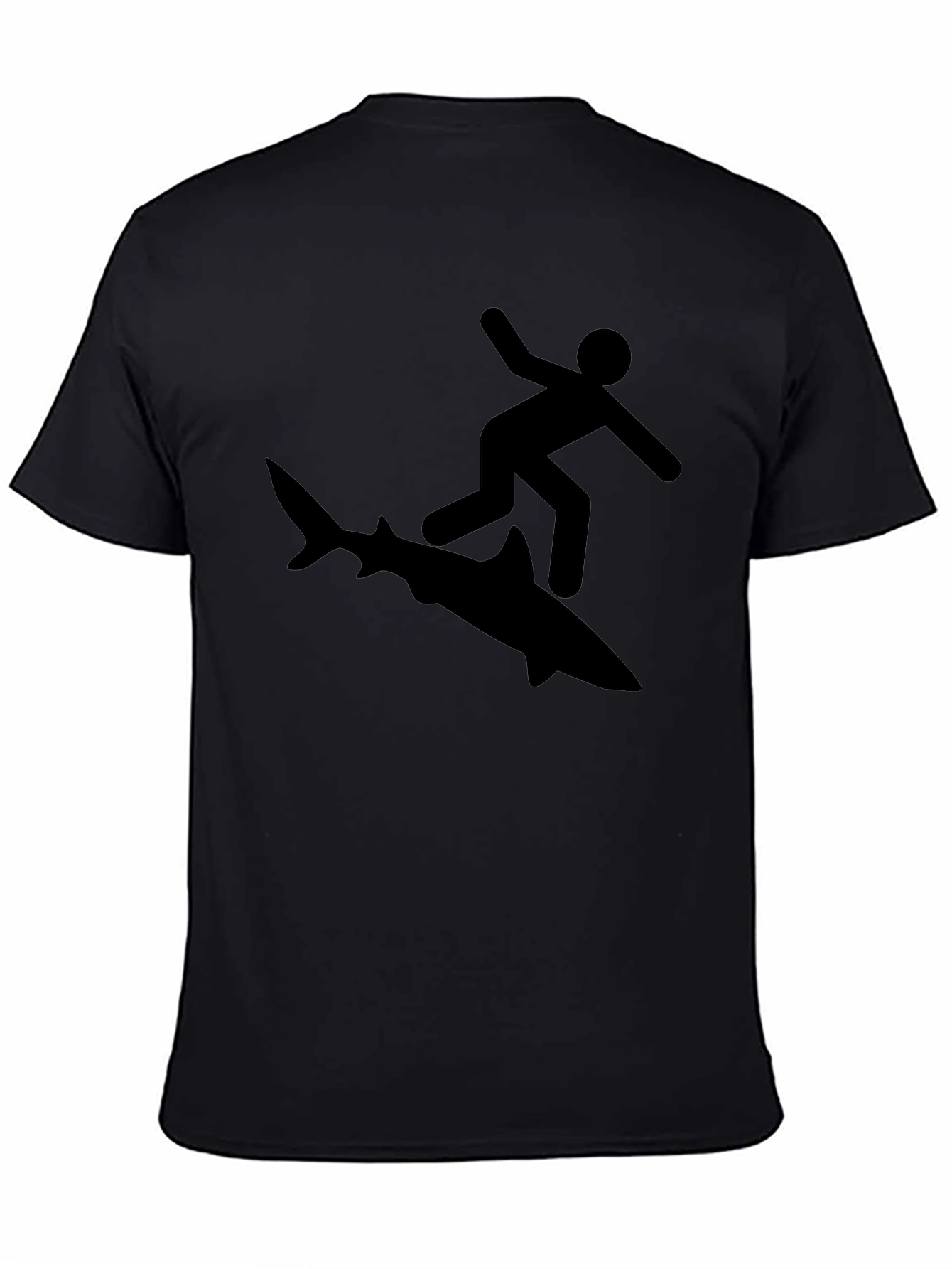 Shark Surfer Black Graphic Tee