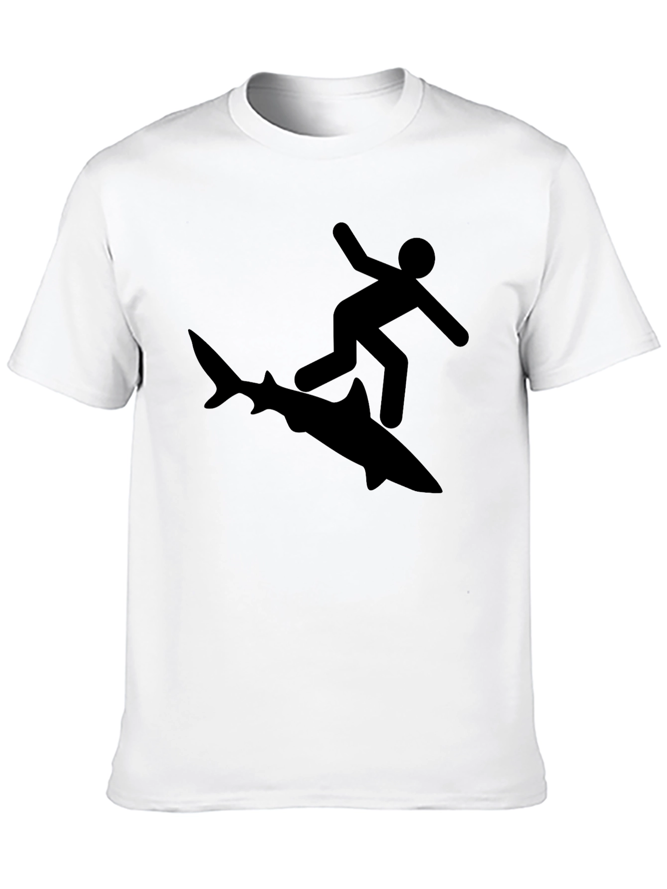 Shark Surfer Black Graphic Tee