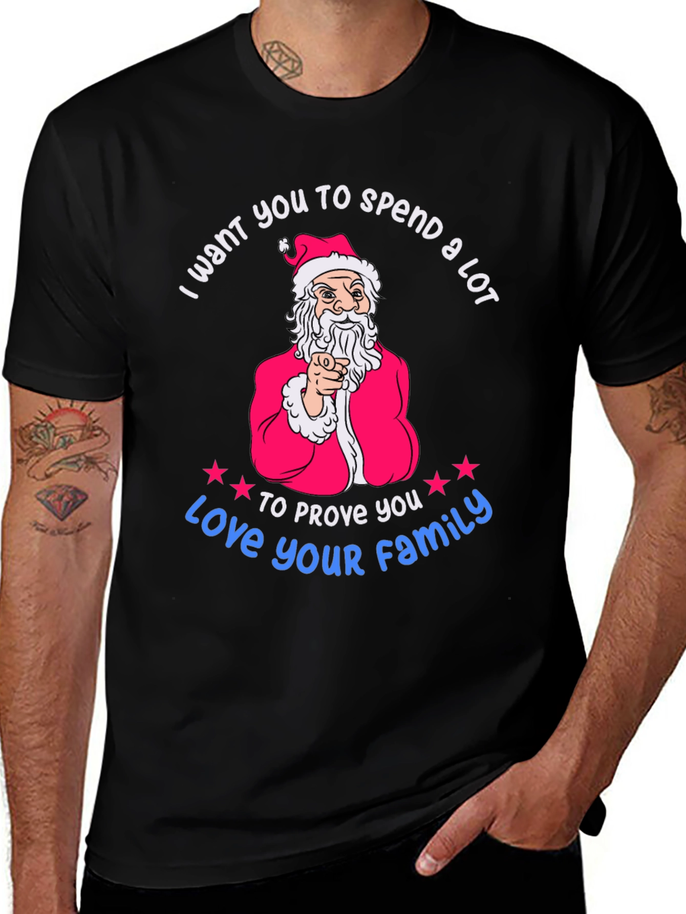 Spend A Lot Christmas Santa Graphic Tee
