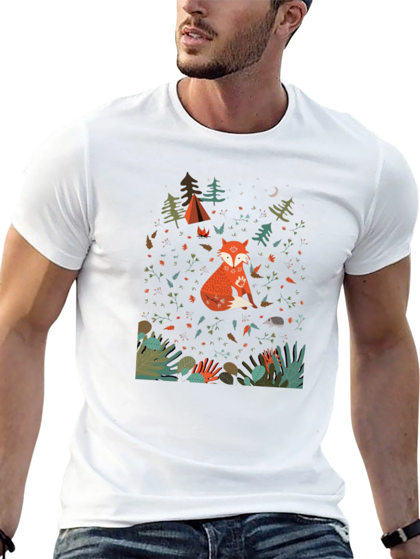Nature Fox Graphic Tee - Stylish Unisex T-Shirt