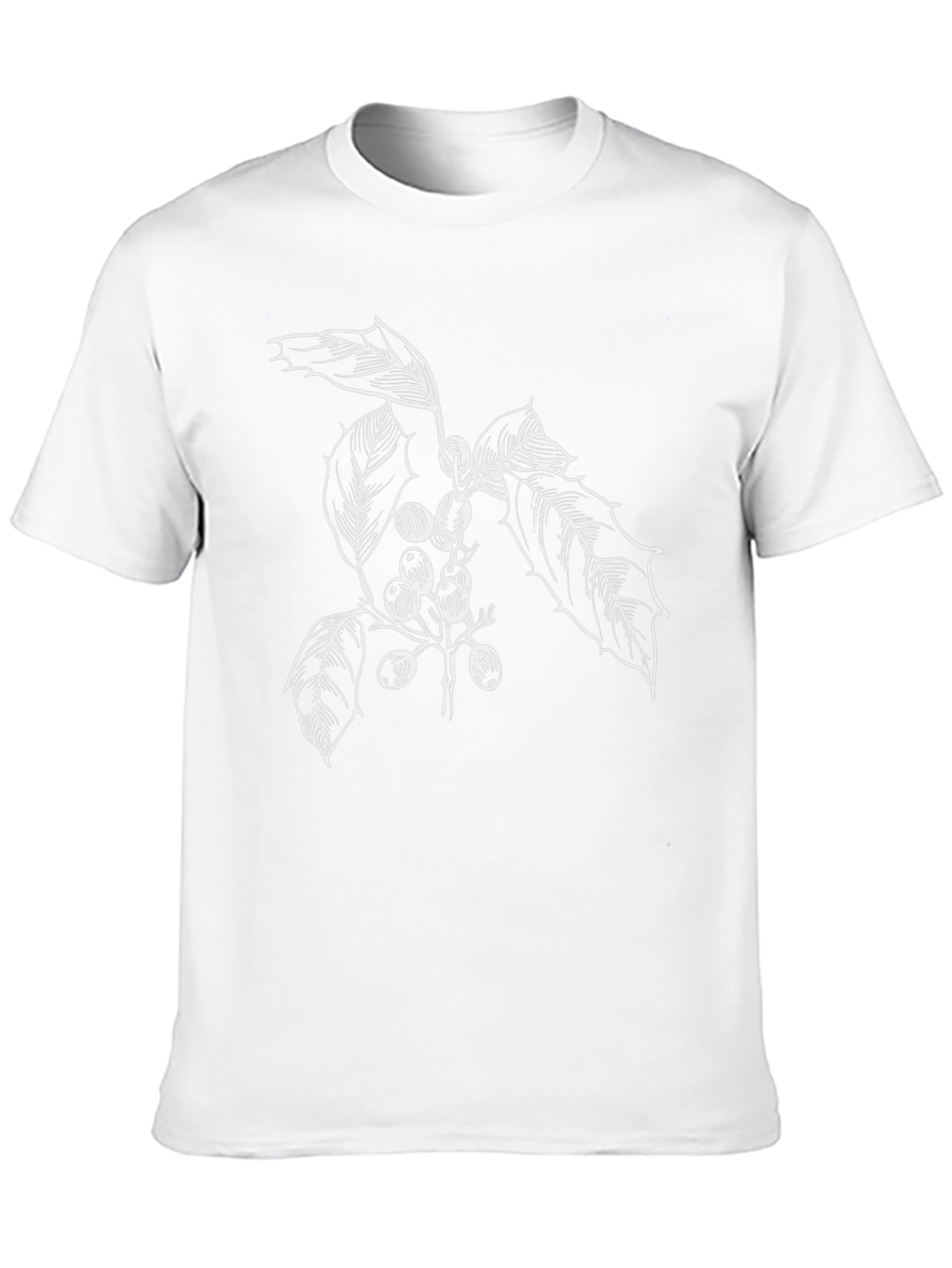 Botanical Berry Print Black T-Shirt