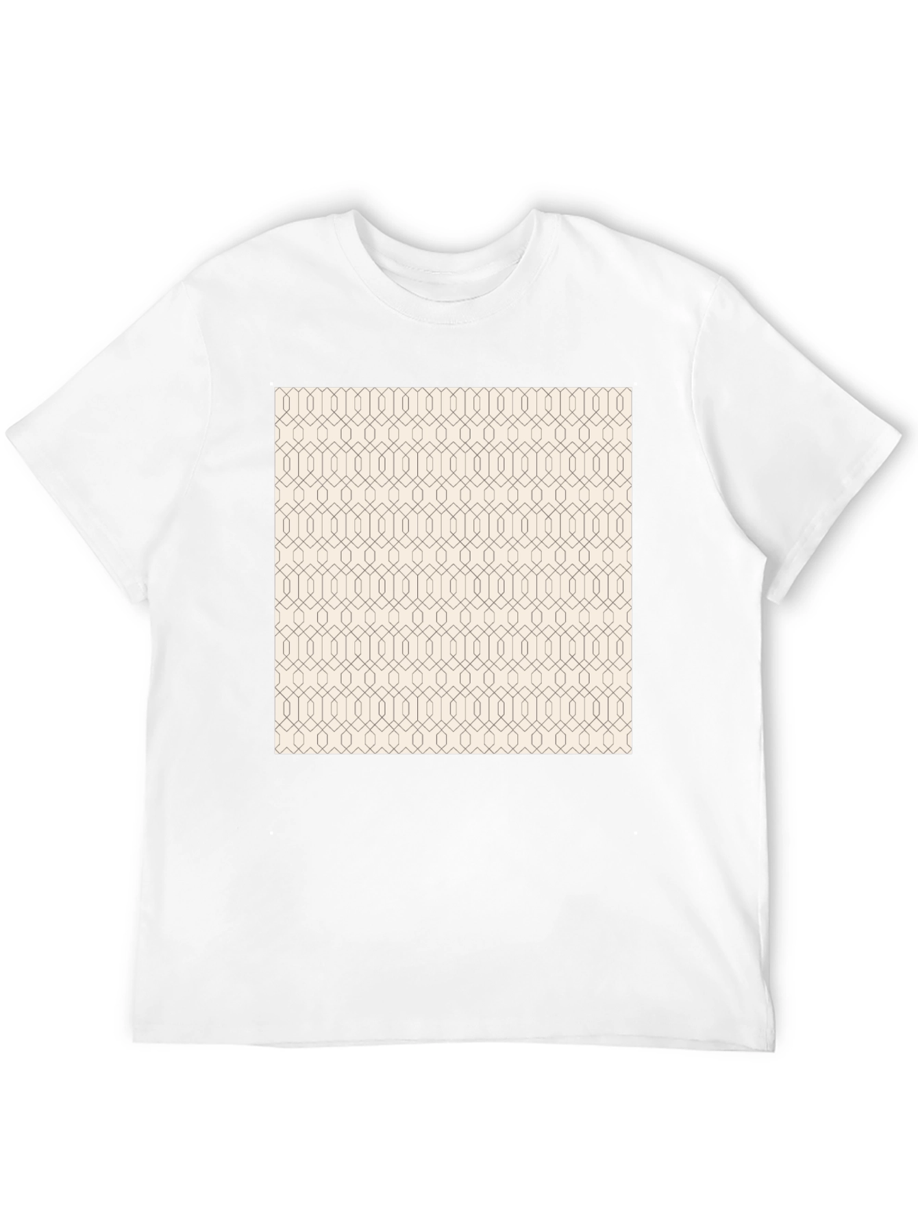 Modern Geometric Pattern Print Black T-Shirt