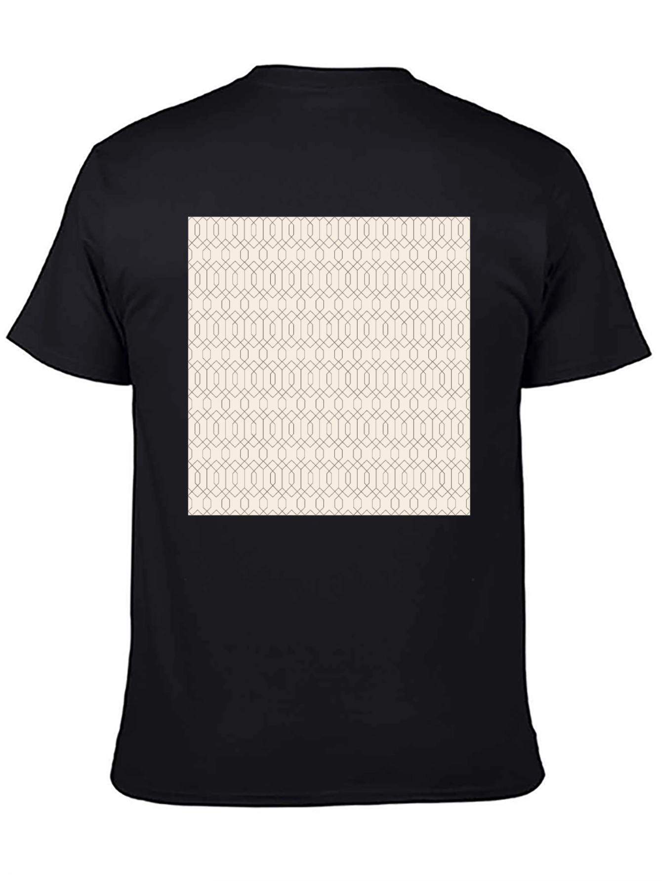 Modern Geometric Pattern Print Black T-Shirt