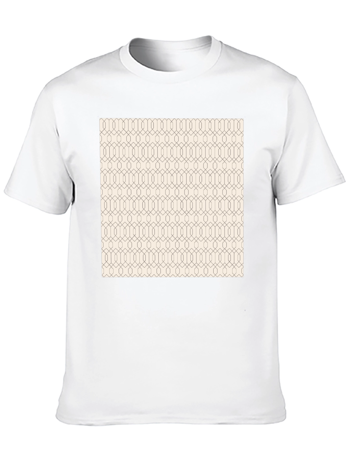 Modern Geometric Pattern Print Black T-Shirt