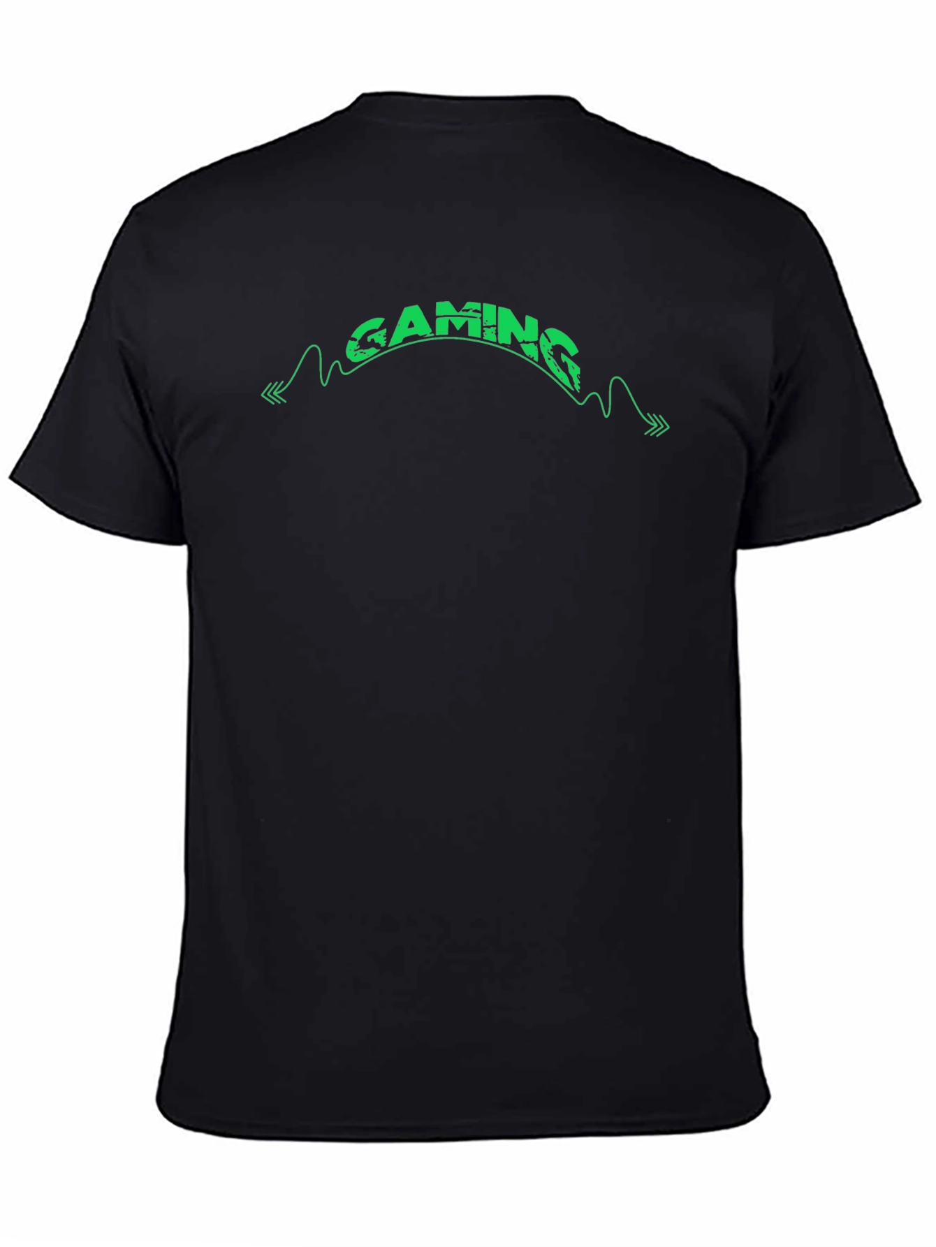 Gaming Graphic Tee - Black Crewneck Cotton Shirt