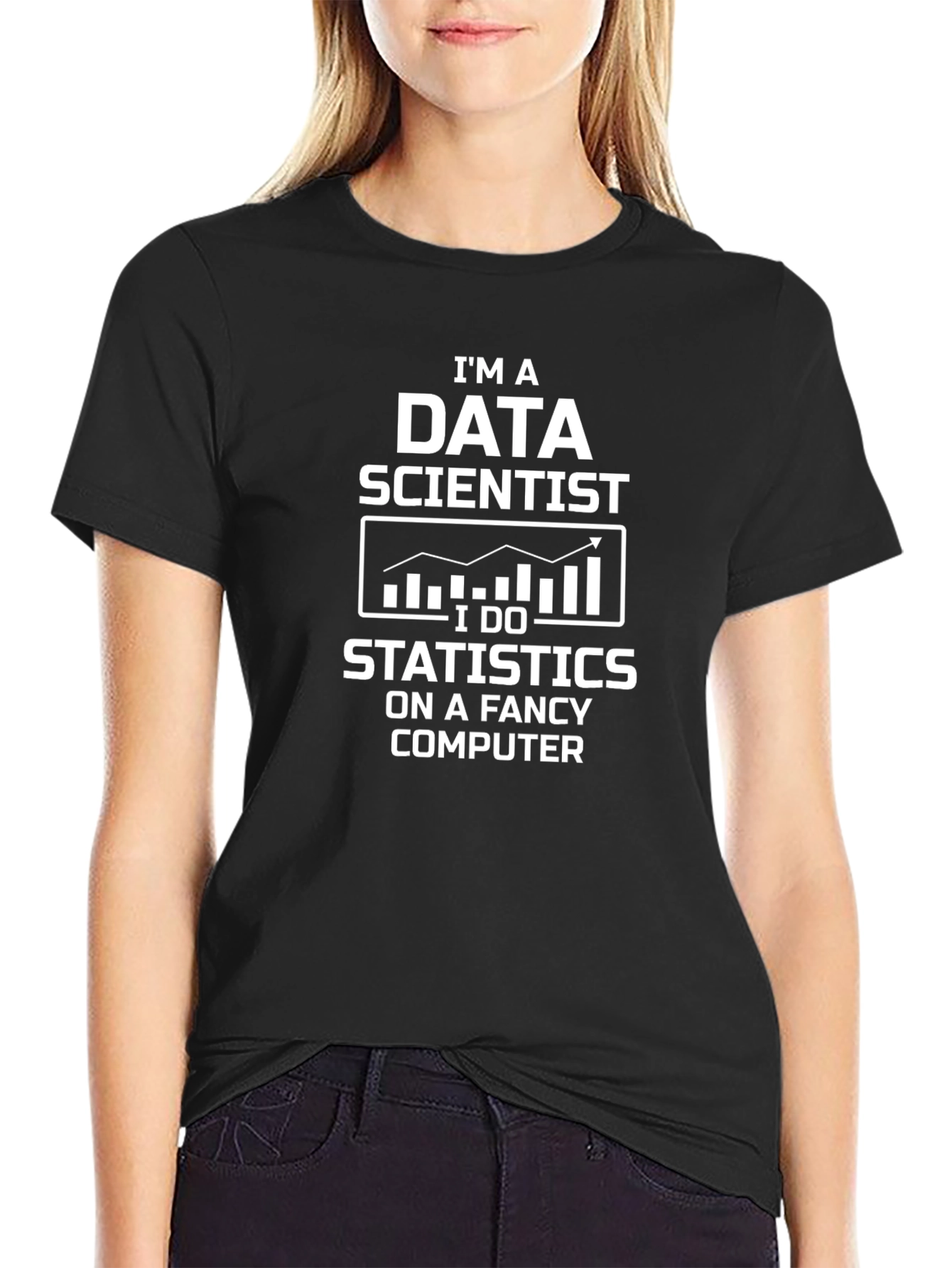 Data Scientist Funny T-Shirt Statistics Fancy Computer Black Tee