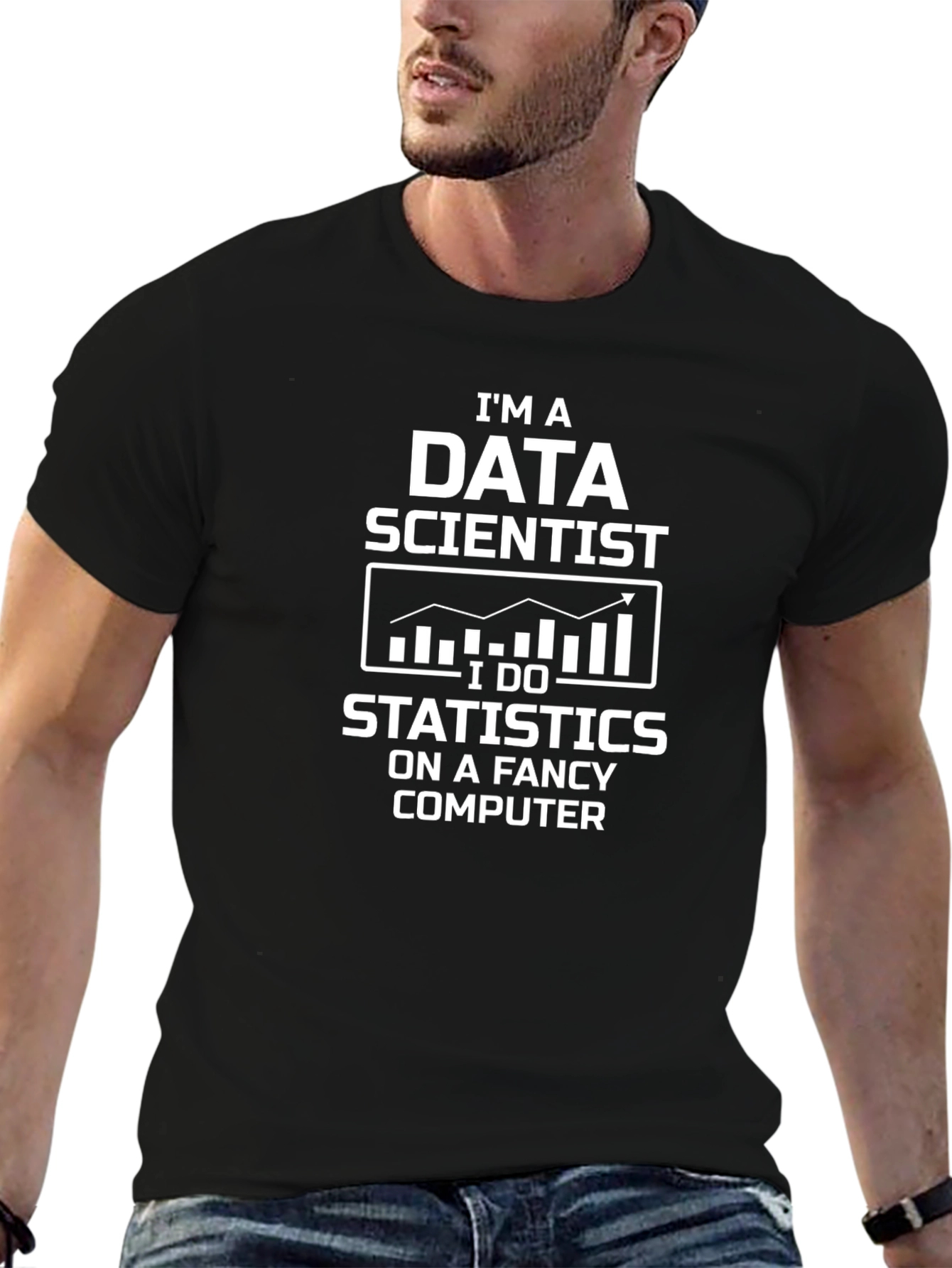 Data Scientist Funny T-Shirt Statistics Fancy Computer Black Tee