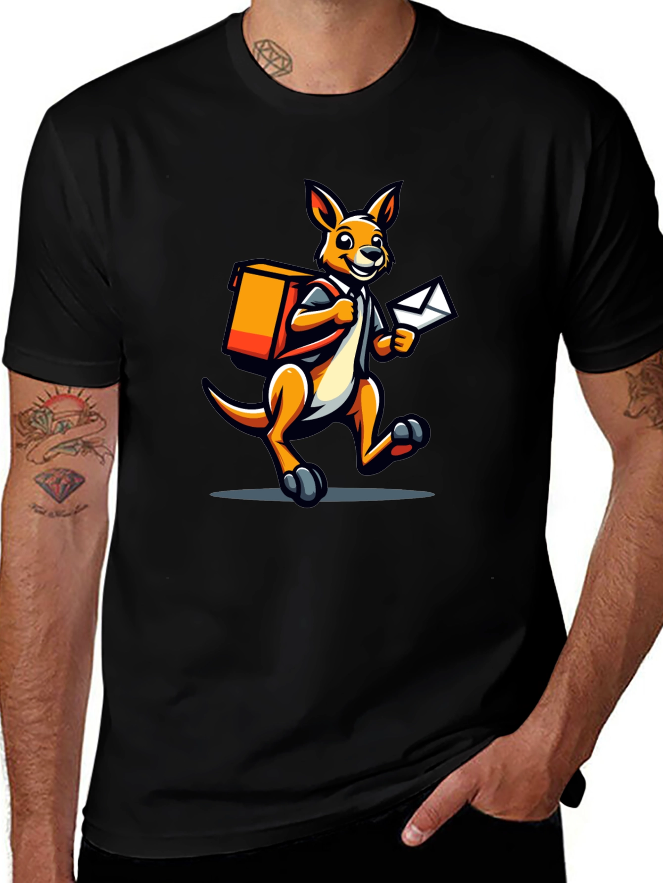 Kangaroo Postman Graphic Tee - Novelty T-Shirt