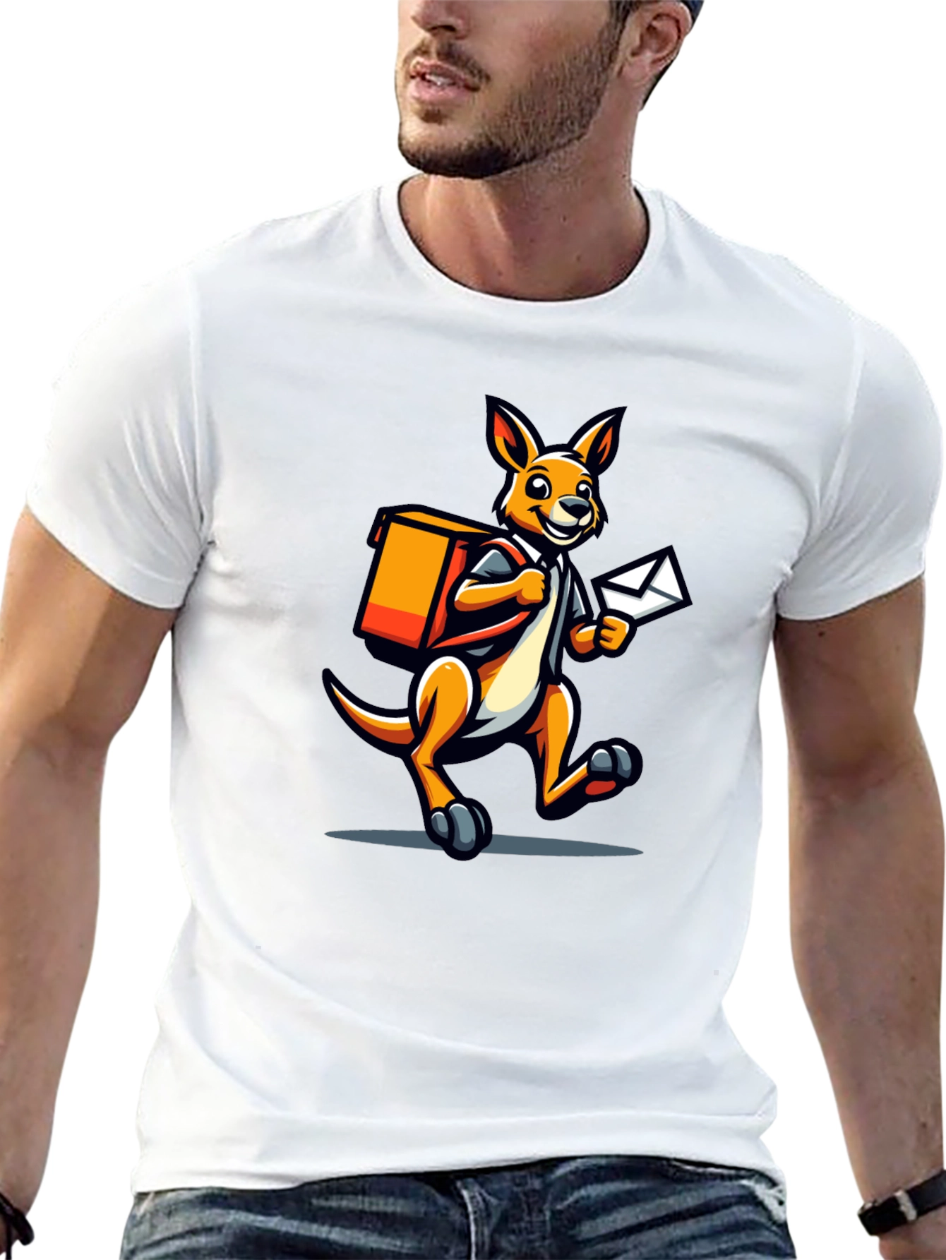Kangaroo Postman Graphic Tee - Novelty T-Shirt