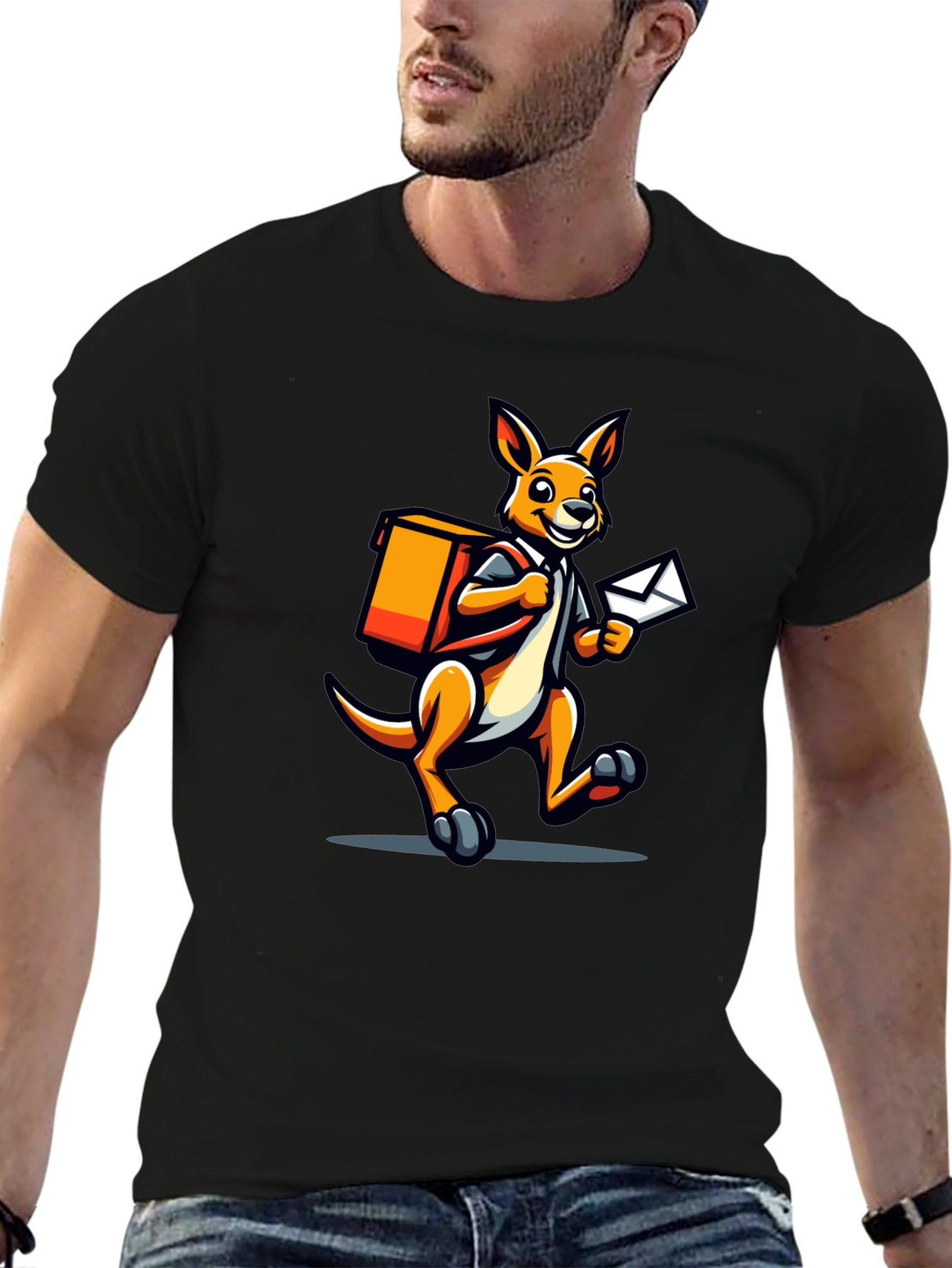 Kangaroo Postman Graphic Tee - Novelty T-Shirt