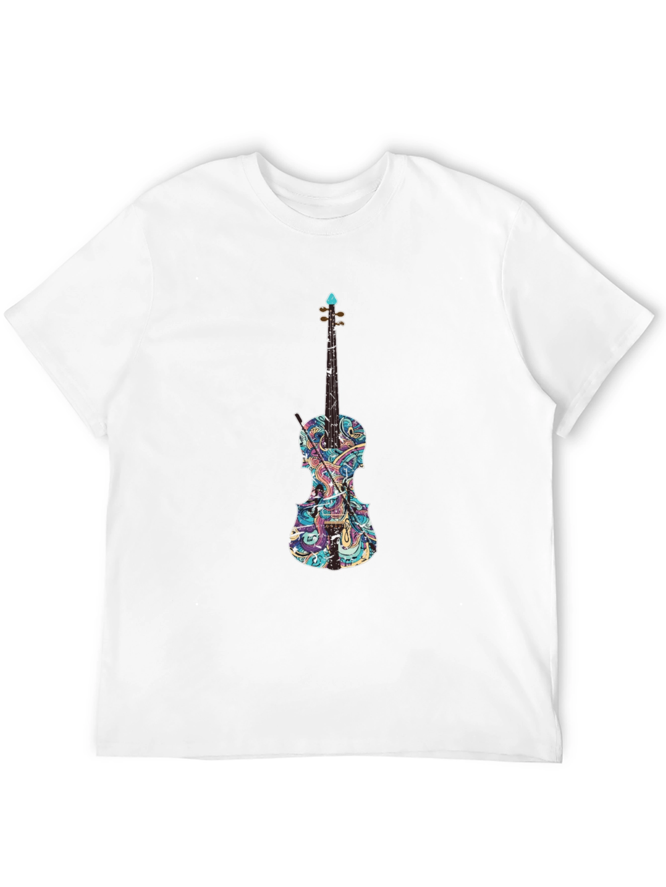 Violin Graphic Black T-Shirt - Music Lover Tee