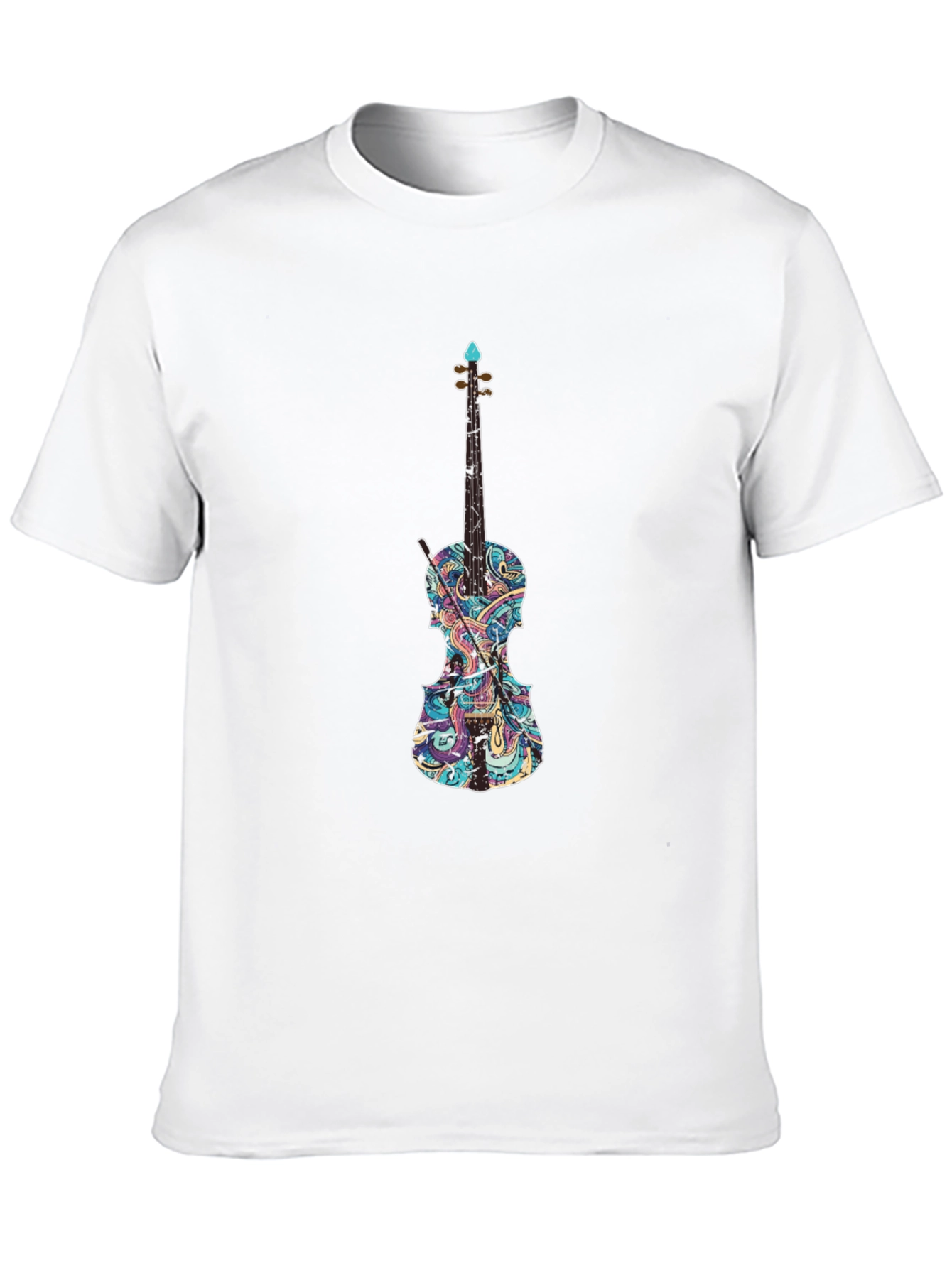 Violin Graphic Black T-Shirt - Music Lover Tee