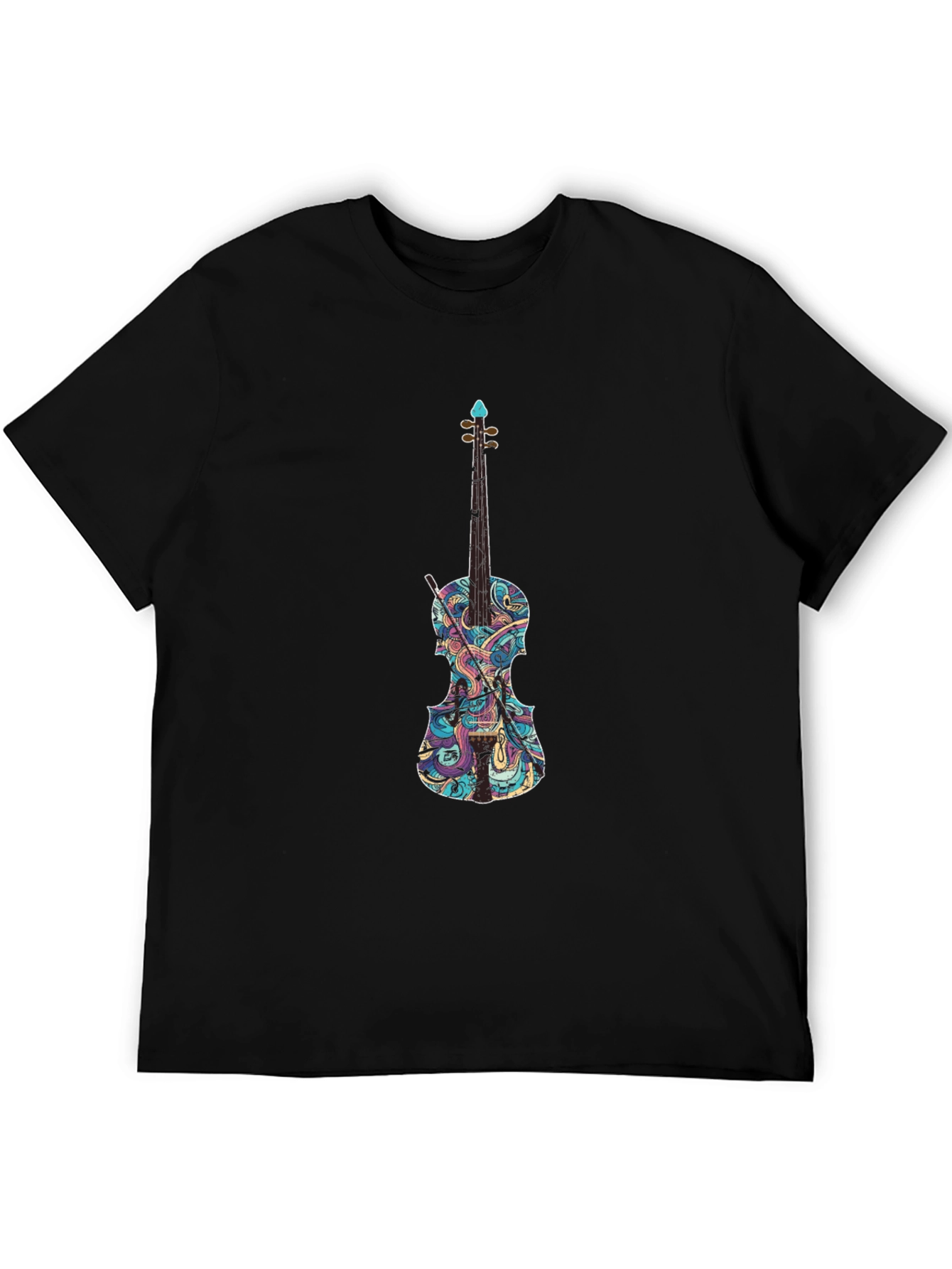 Violin Graphic Black T-Shirt - Music Lover Tee