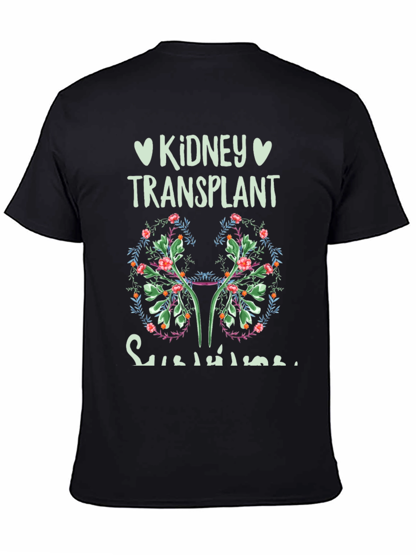 Kidney Transplant Survivor Floral T-Shirt