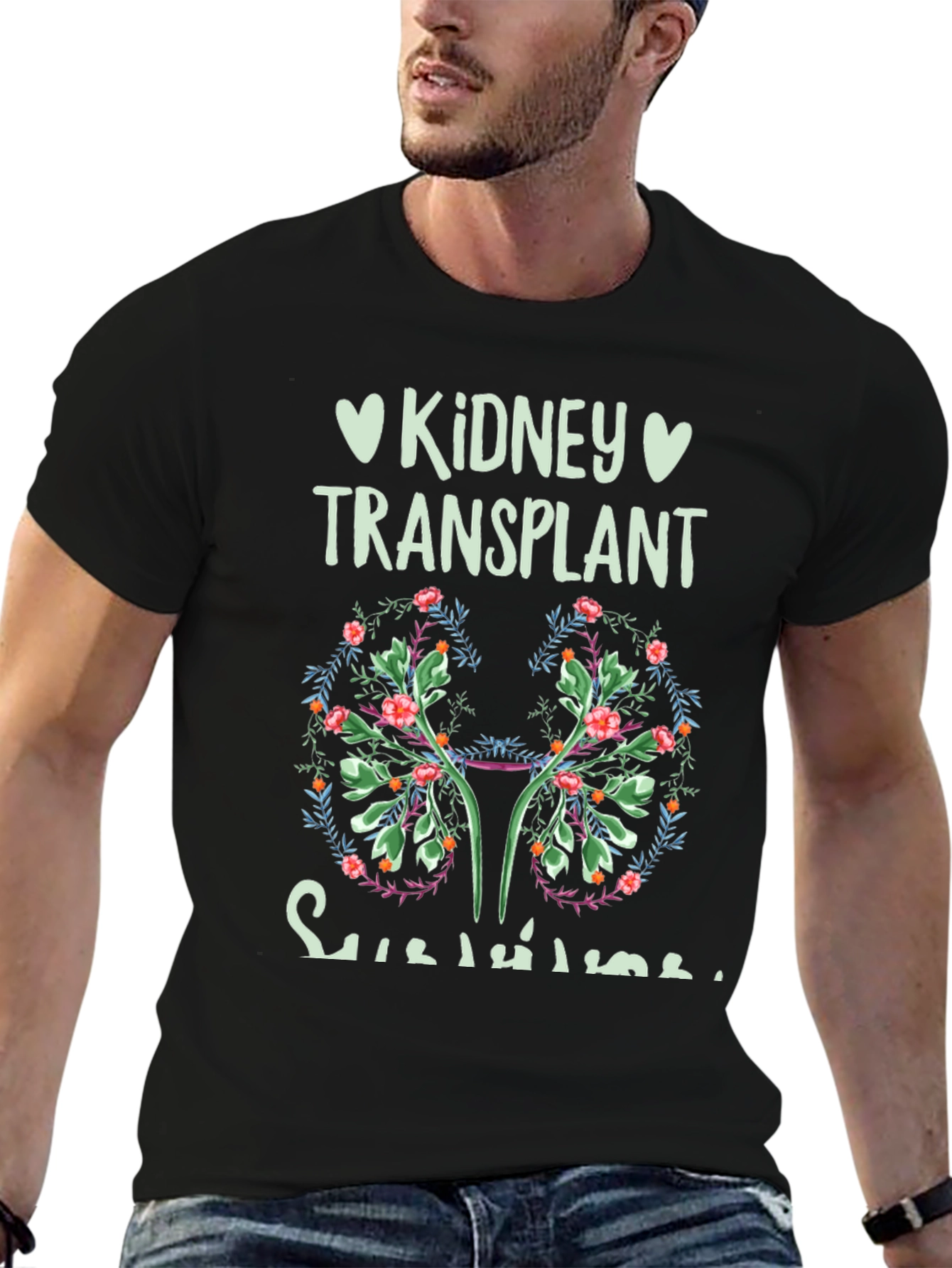 Kidney Transplant Survivor Floral T-Shirt