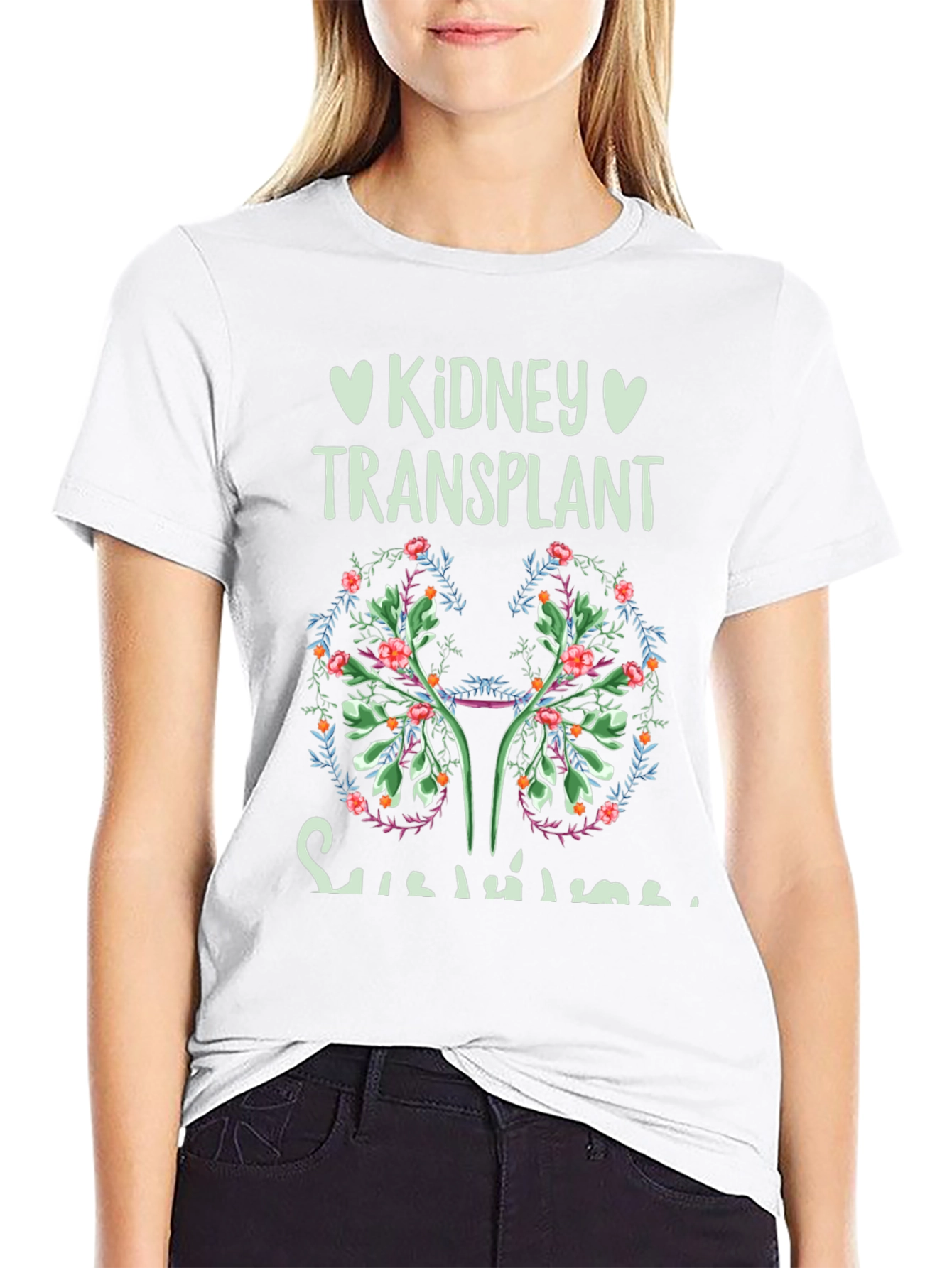 Kidney Transplant Survivor Floral T-Shirt