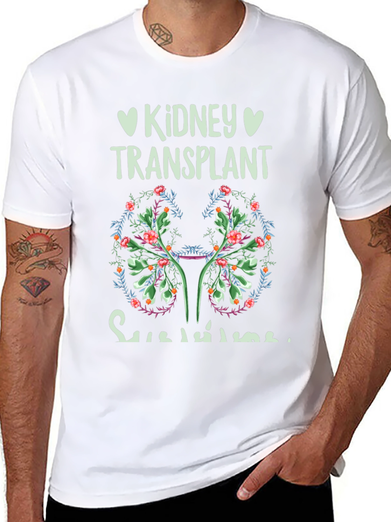 Kidney Transplant Survivor Floral T-Shirt