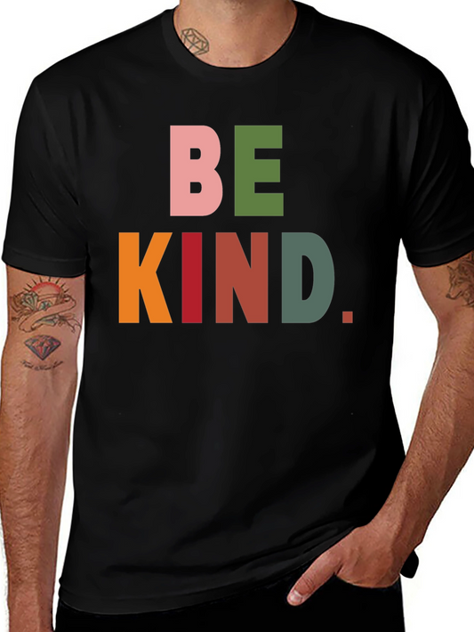 Be Kind Graphic Tee - Mens Black Crew Neck T-Shirt