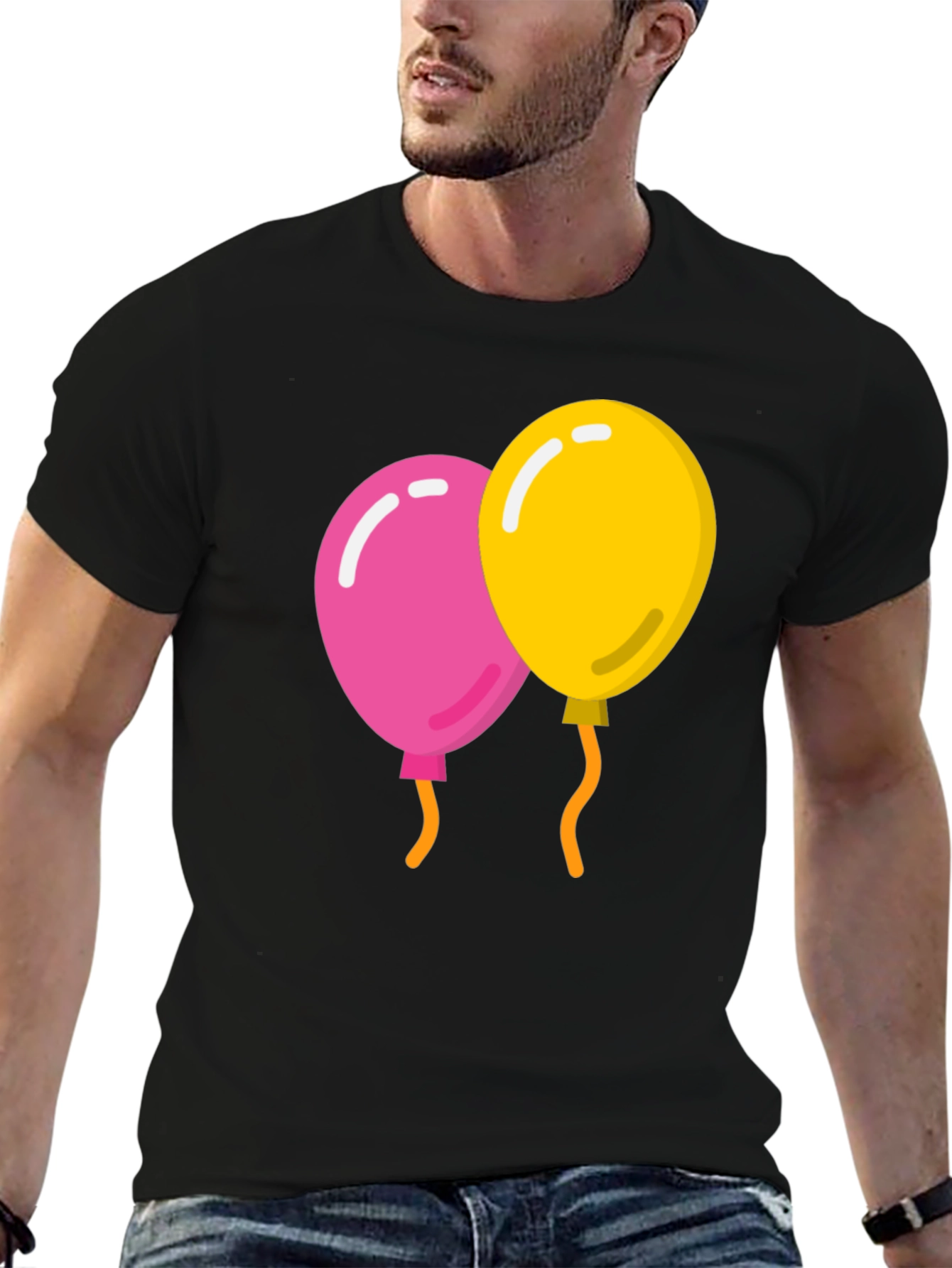 Balloons Graphic Tee - Mens Black T-Shirt
