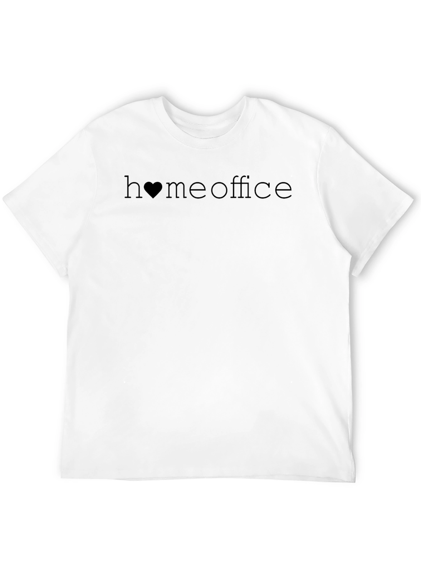 Home Office Heart Graphic Tee - Black Cotton T-Shirt