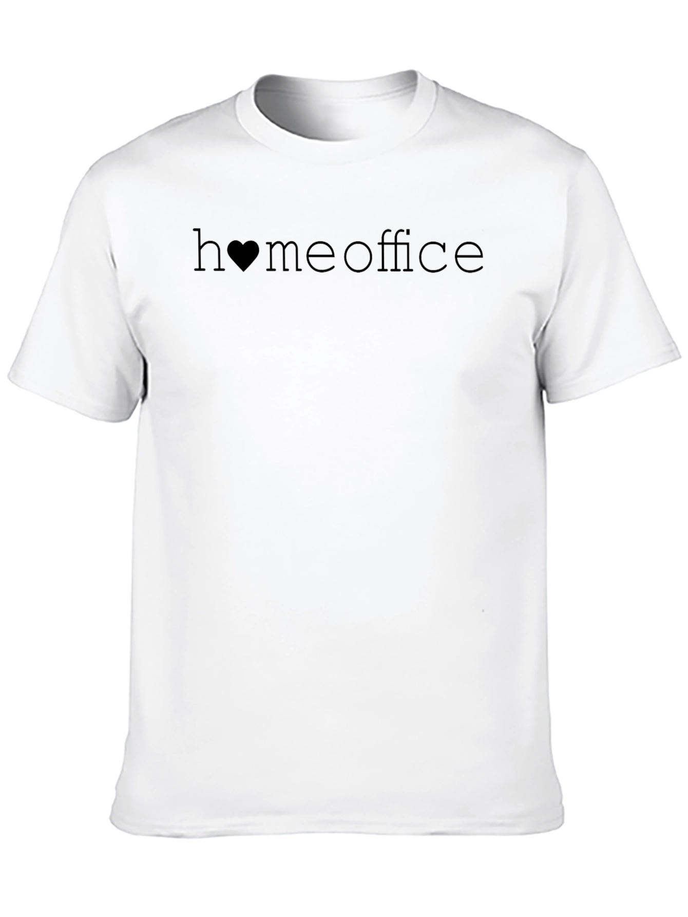 Home Office Heart Graphic Tee - Black Cotton T-Shirt