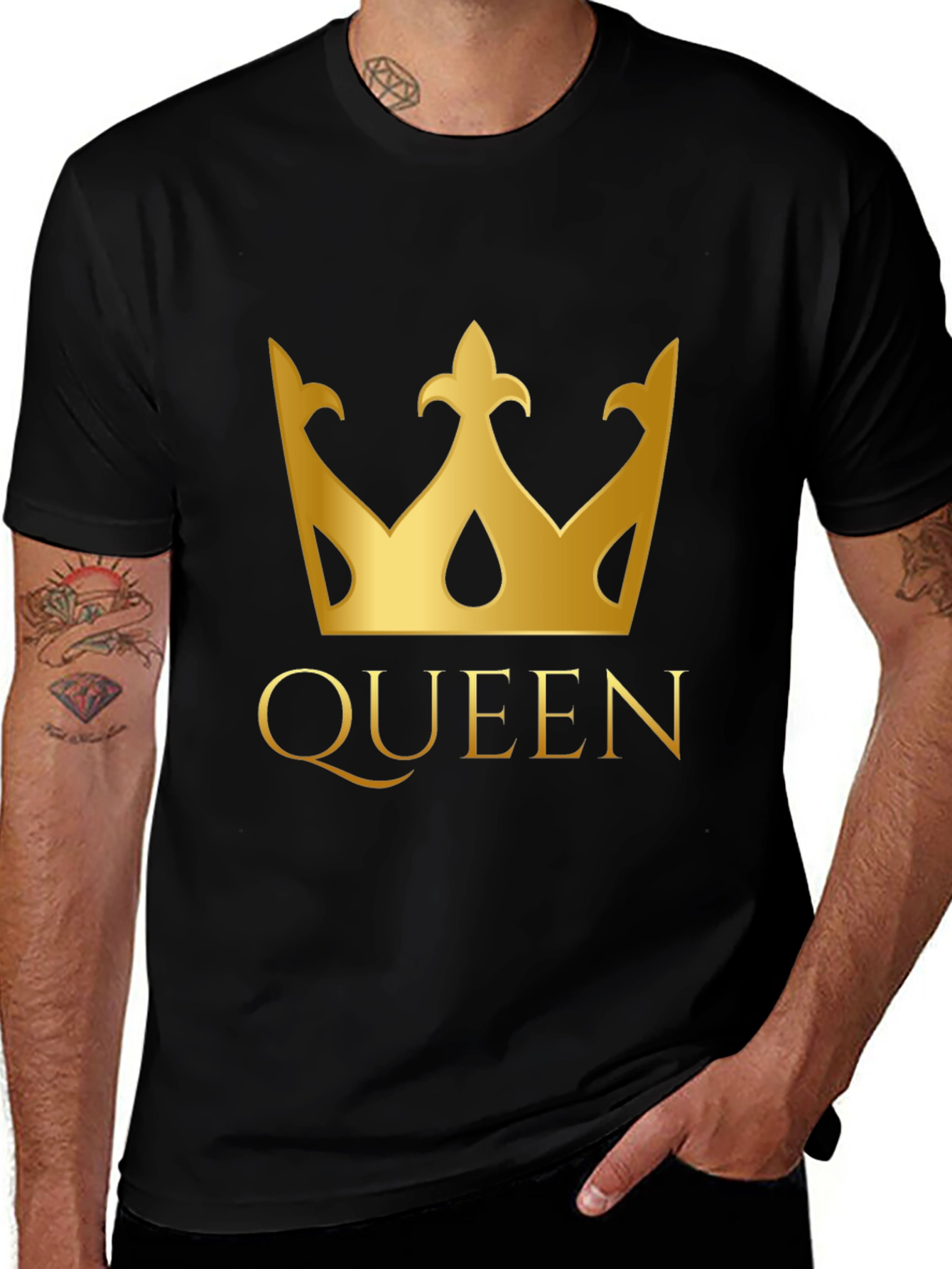 Queen Crown Graphic T-Shirt - Black