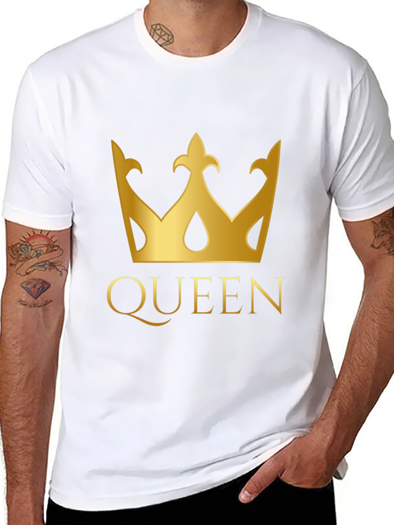 Queen Crown Graphic T-Shirt - Black
