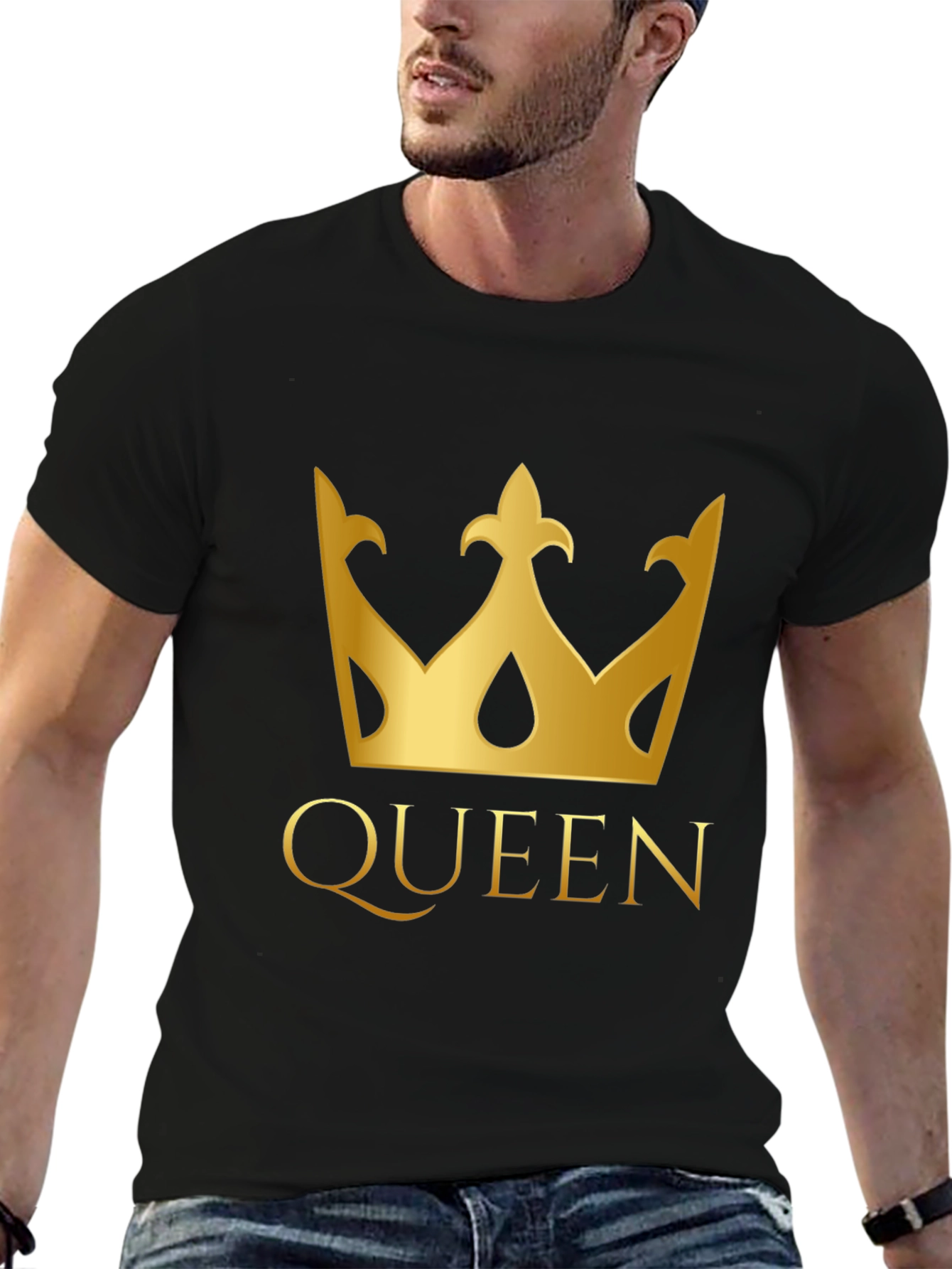 Queen Crown Graphic T-Shirt - Black