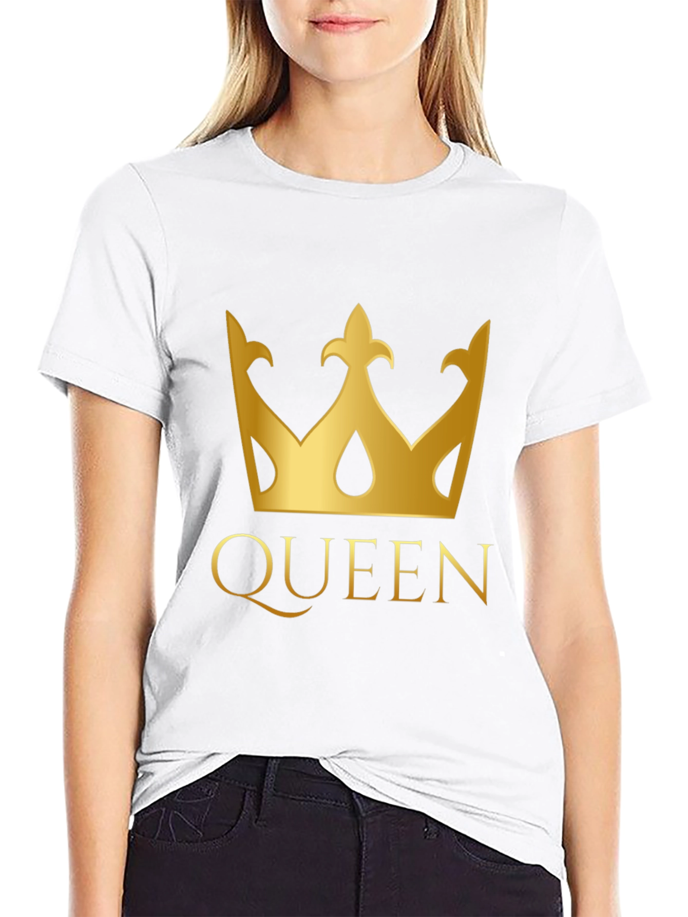Queen Crown Graphic T-Shirt - Black