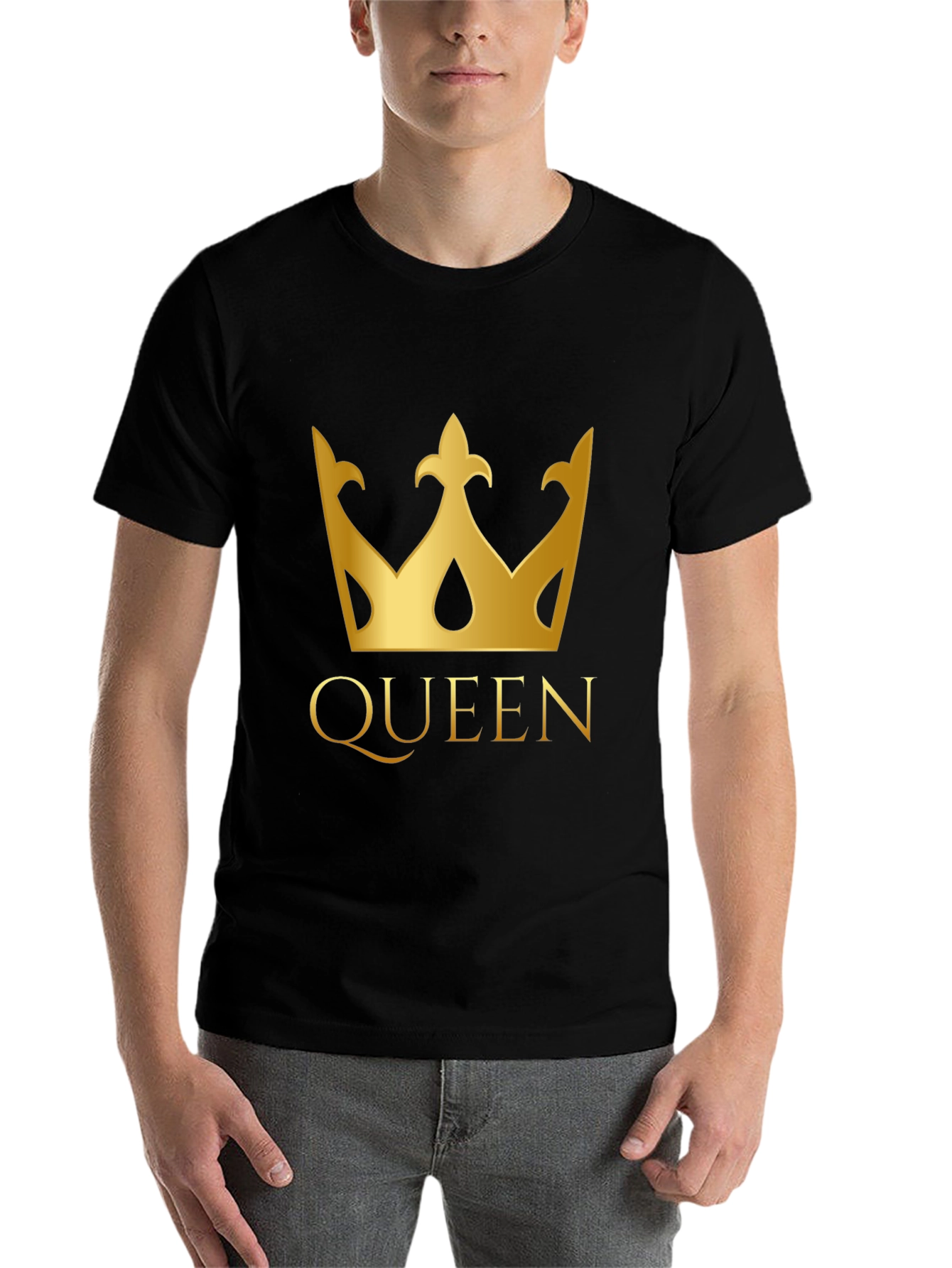 Queen Crown Graphic T-Shirt - Black