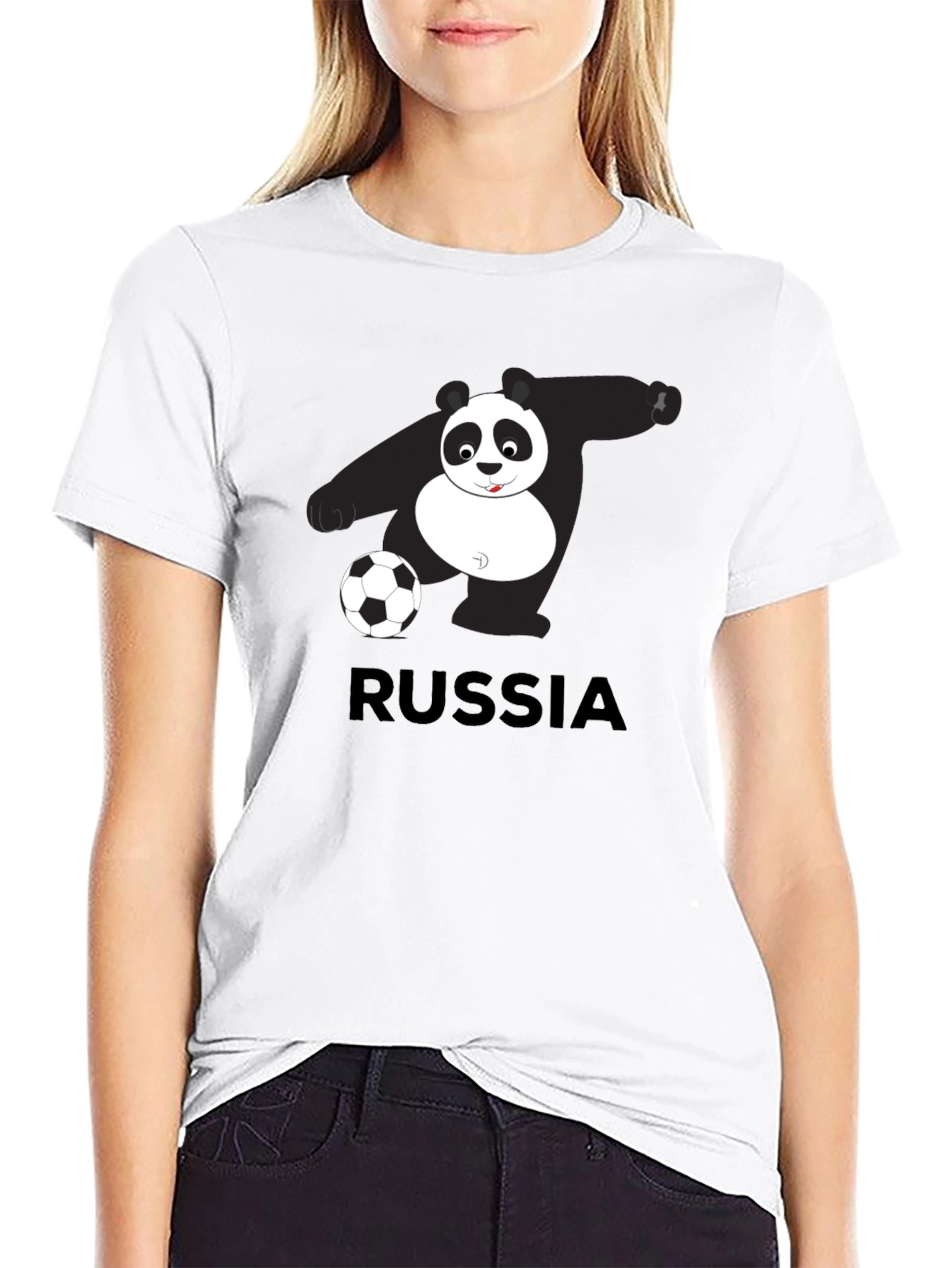 Russia Panda Soccer Graphic Tee