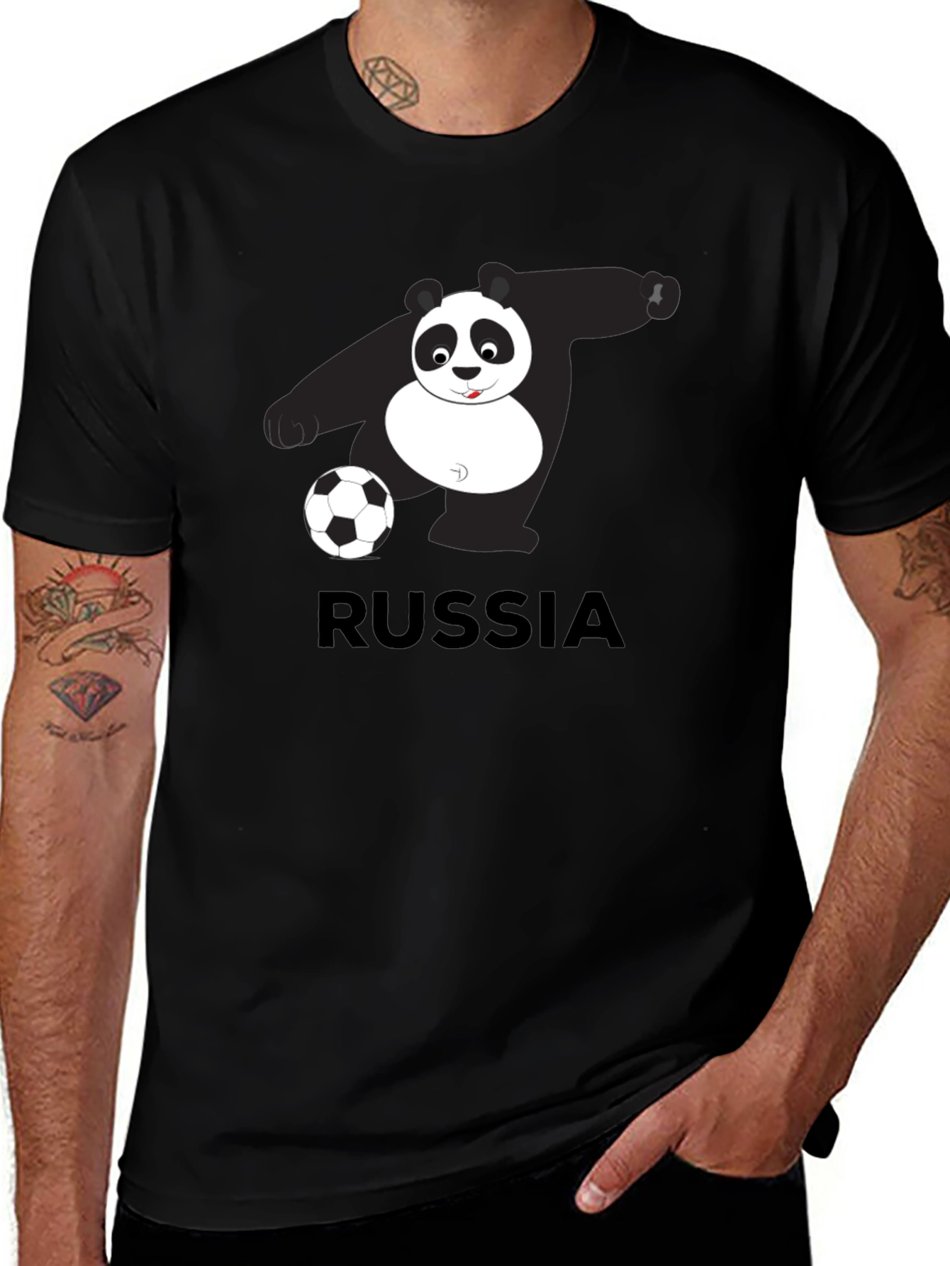 Russia Panda Soccer Graphic Tee