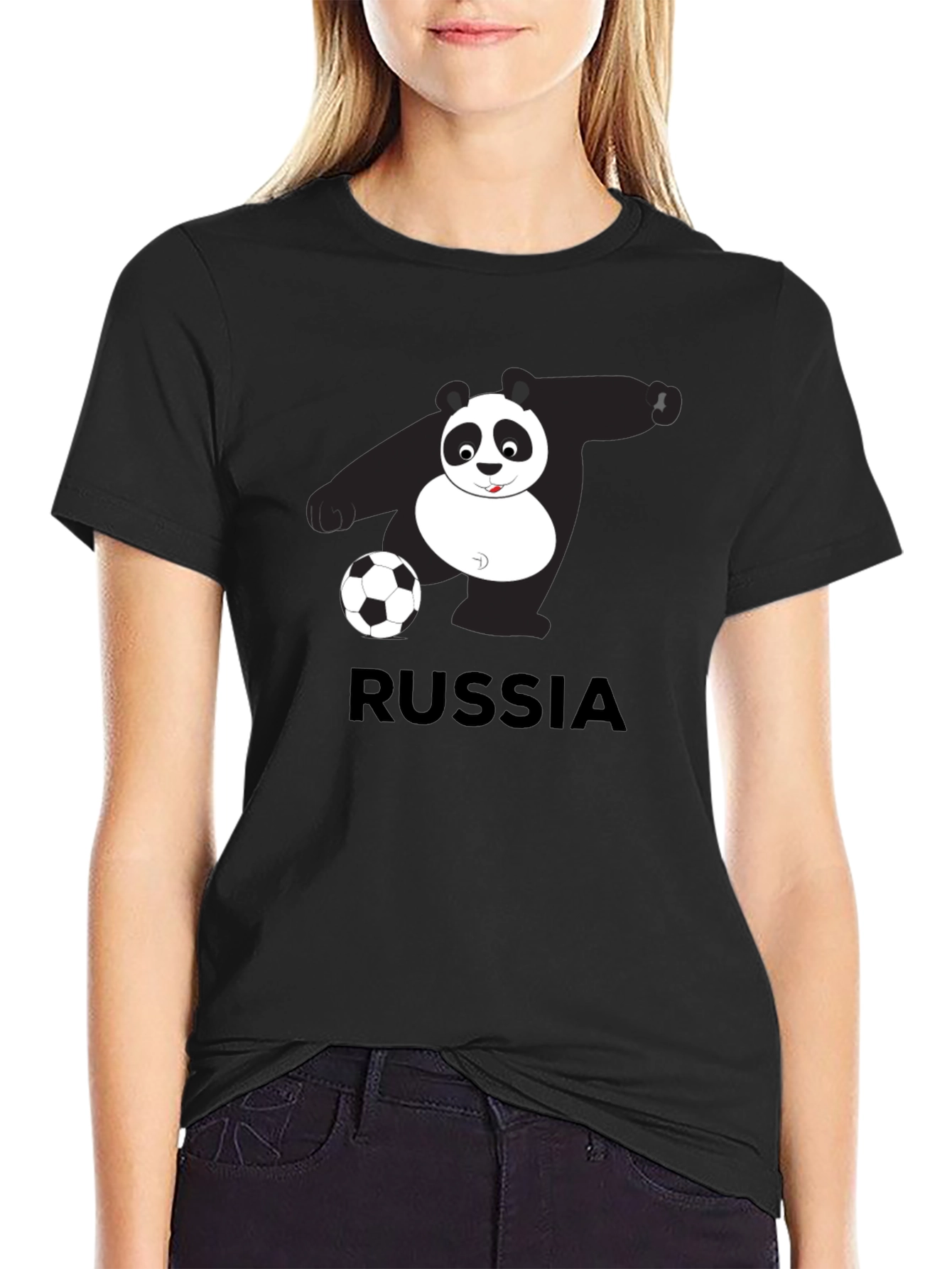 Russia Panda Soccer Graphic Tee