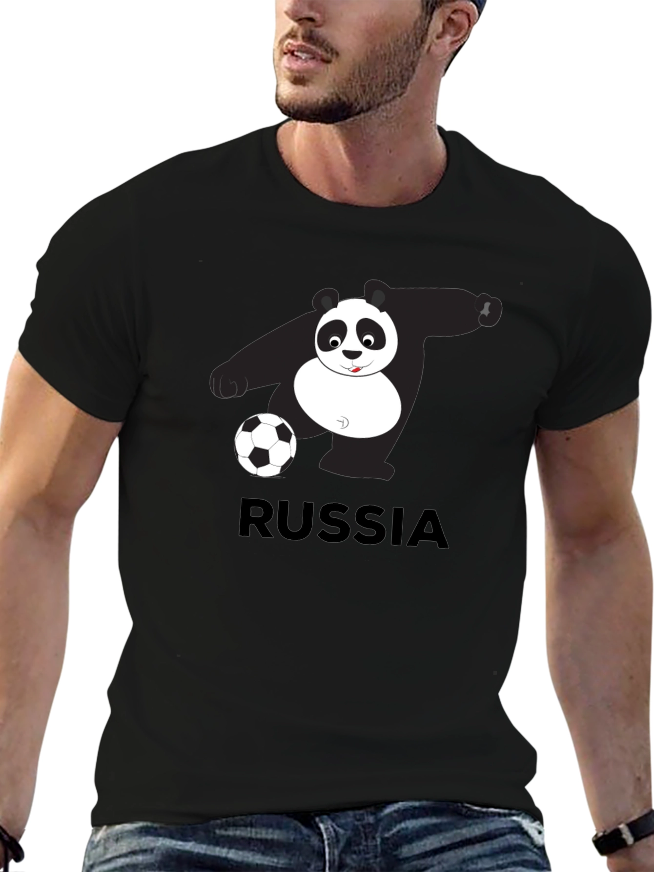 Russia Panda Soccer Graphic Tee