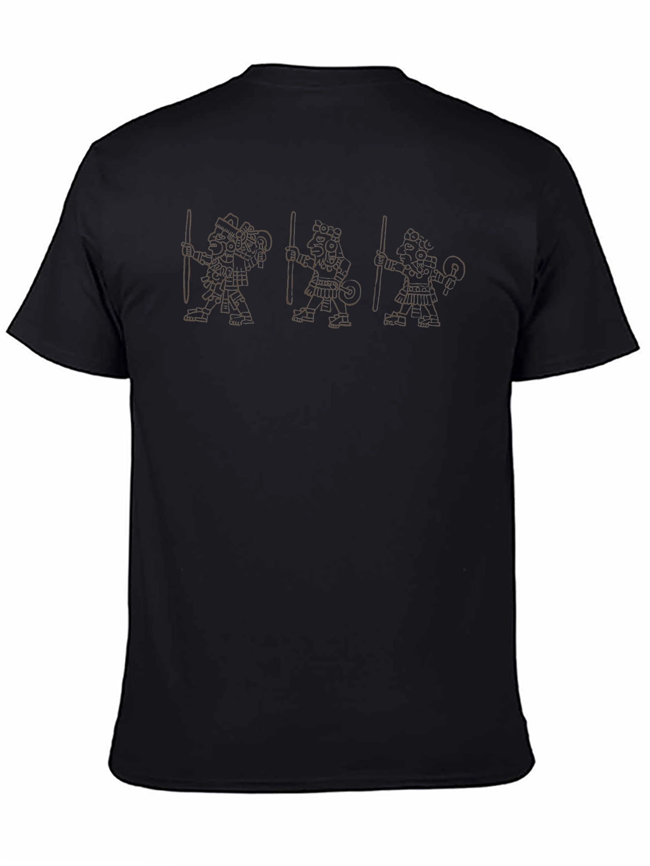 Aztec Warrior Graphic Print Crew Neck T-Shirt