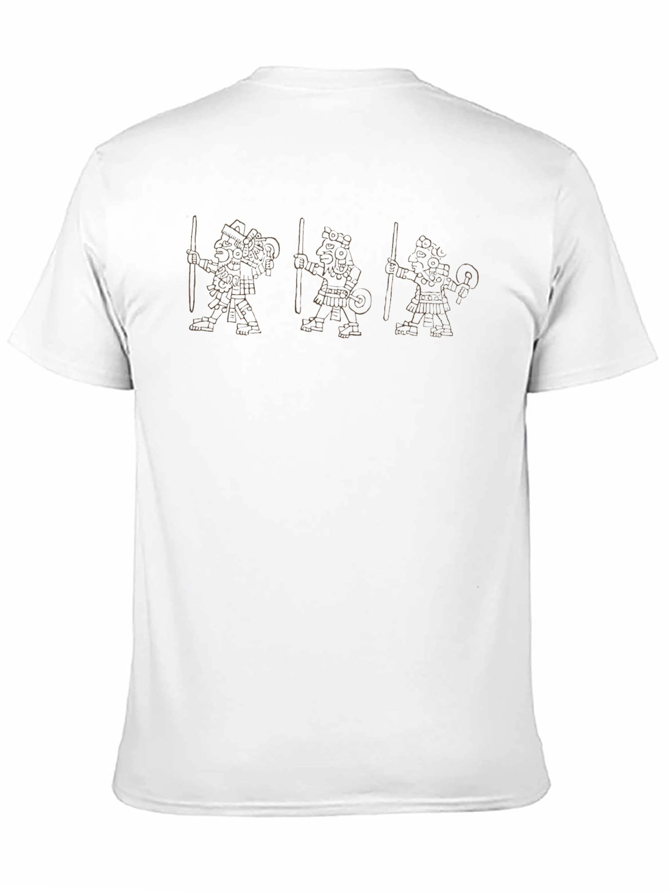Aztec Warrior Graphic Print Crew Neck T-Shirt