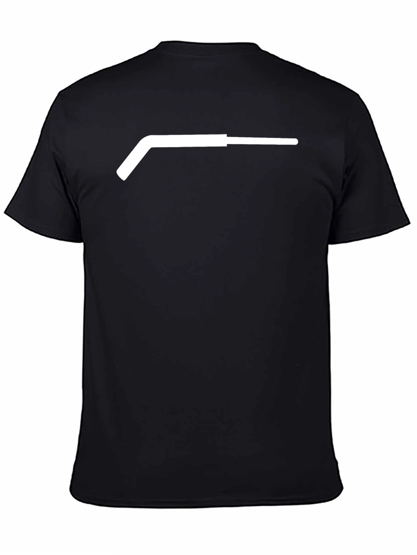Minimalist Hockey Stick Graphic T-Shirt - Black