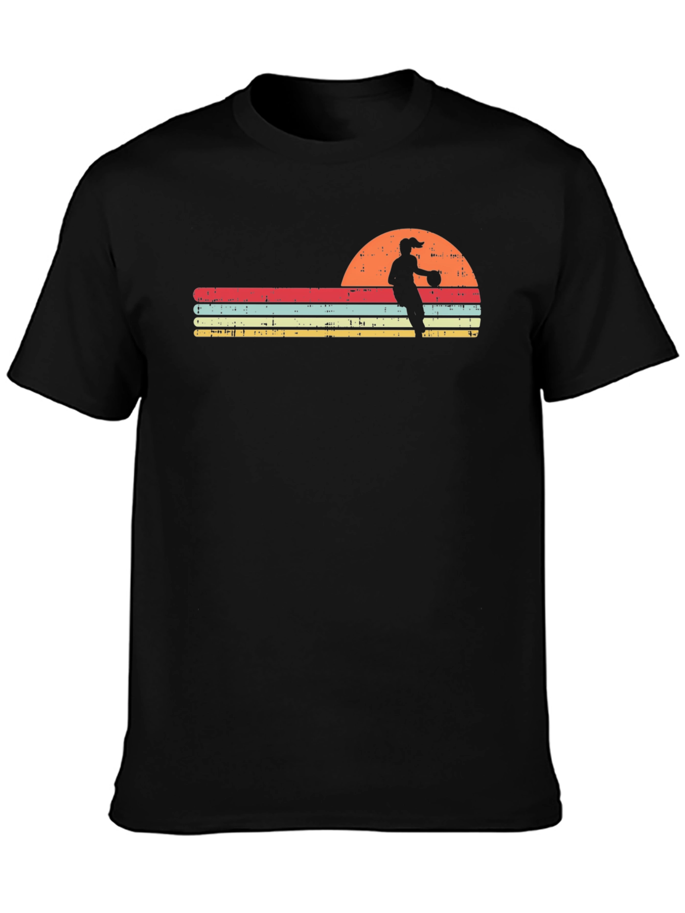Retro Sunset Volleyball Player T-Shirt