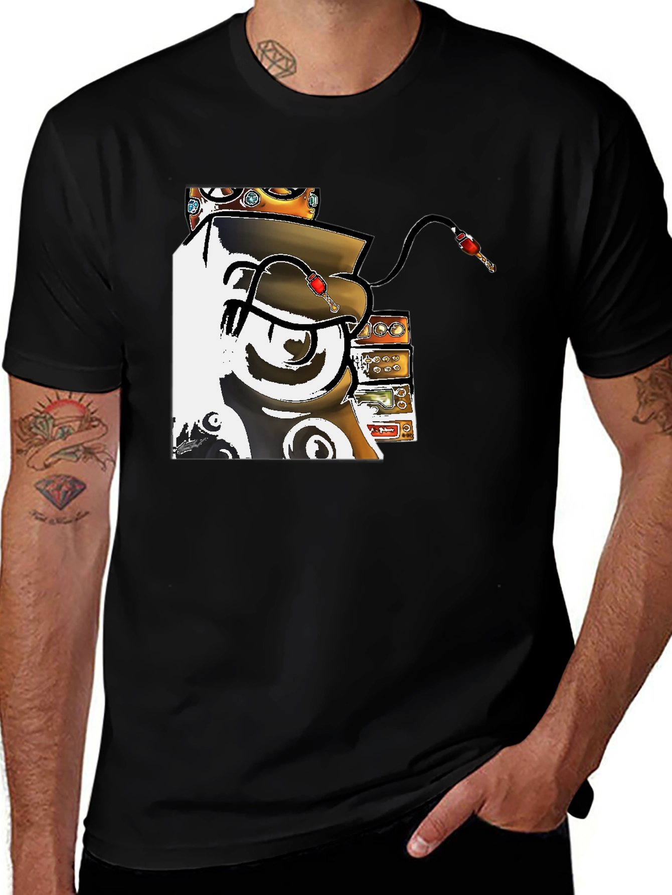 Funky Music Man Black T-Shirt