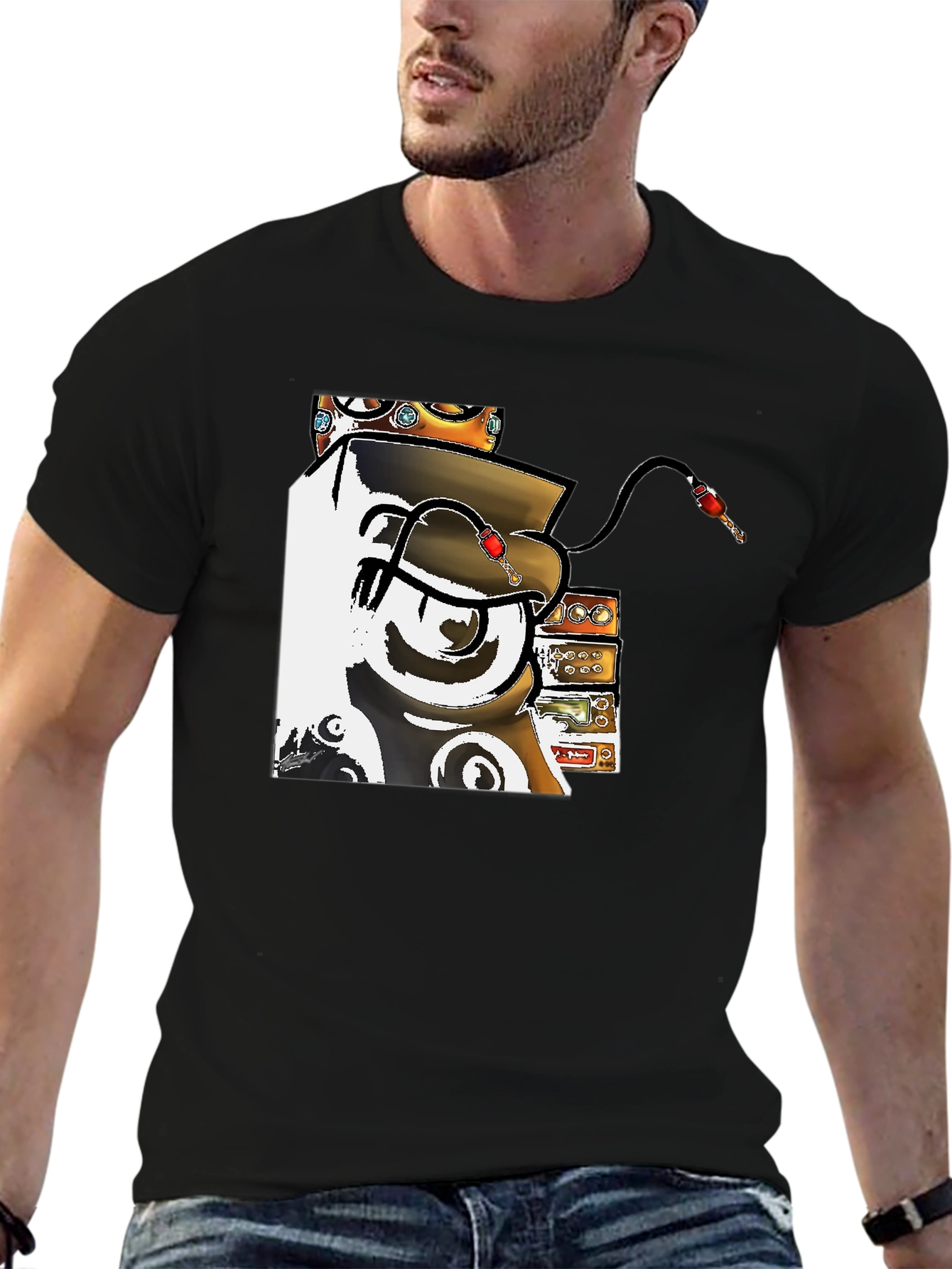 Funky Music Man Black T-Shirt
