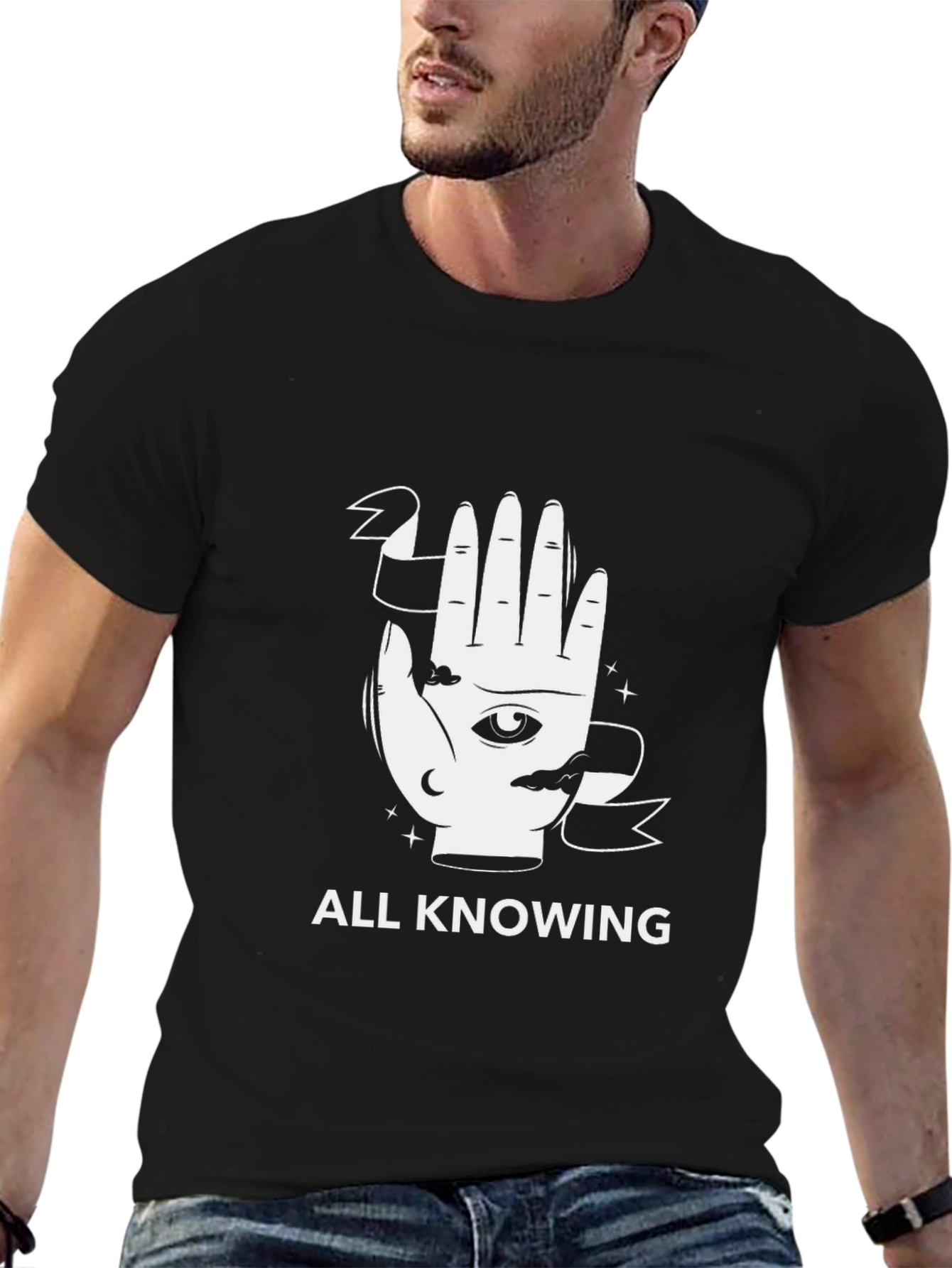 All Knowing Graphic Tee - Unisex Black T-Shirt