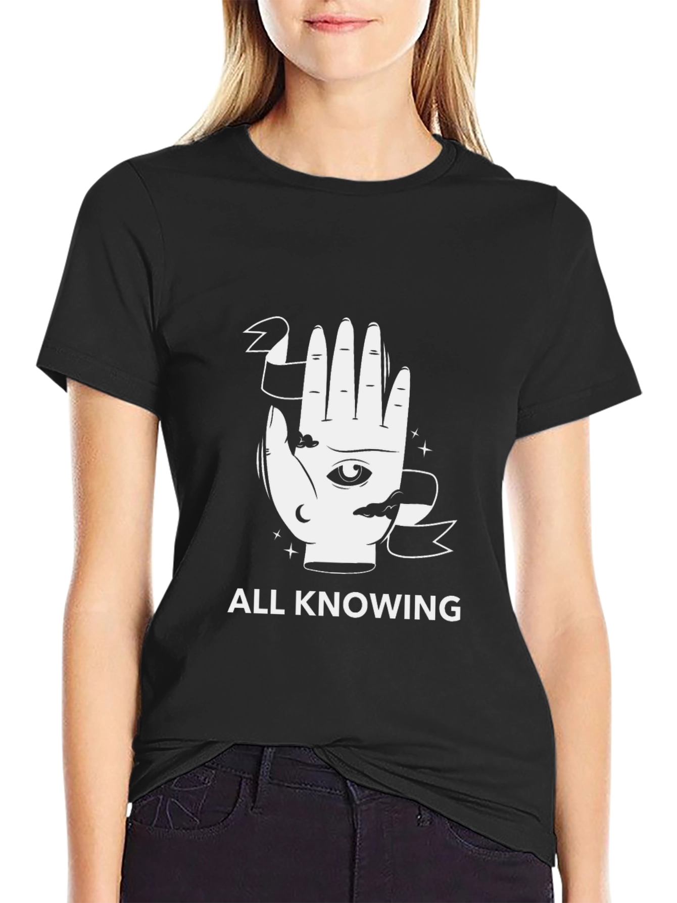 All Knowing Graphic Tee - Unisex Black T-Shirt