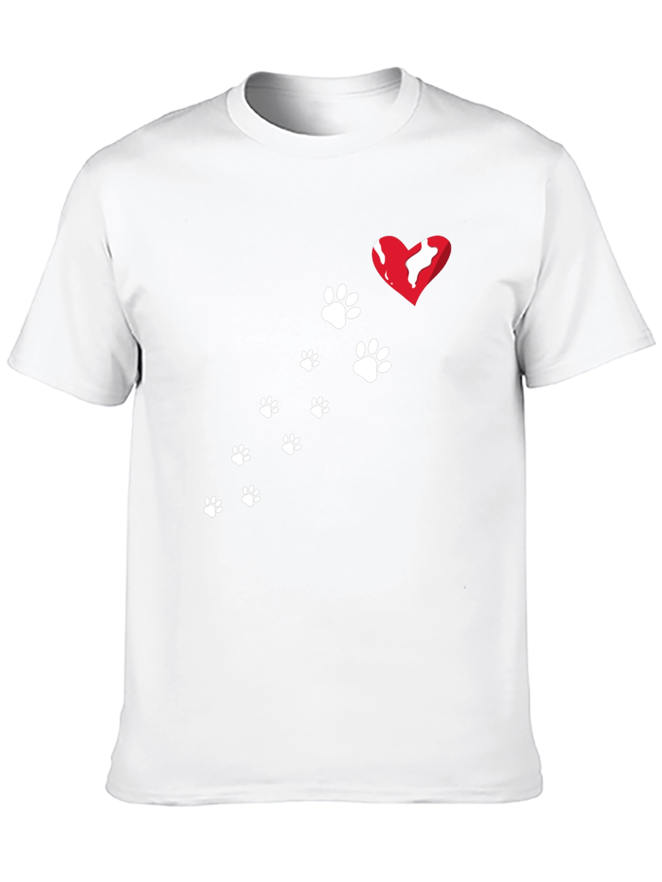 Paw Print Heart T-Shirt - Black