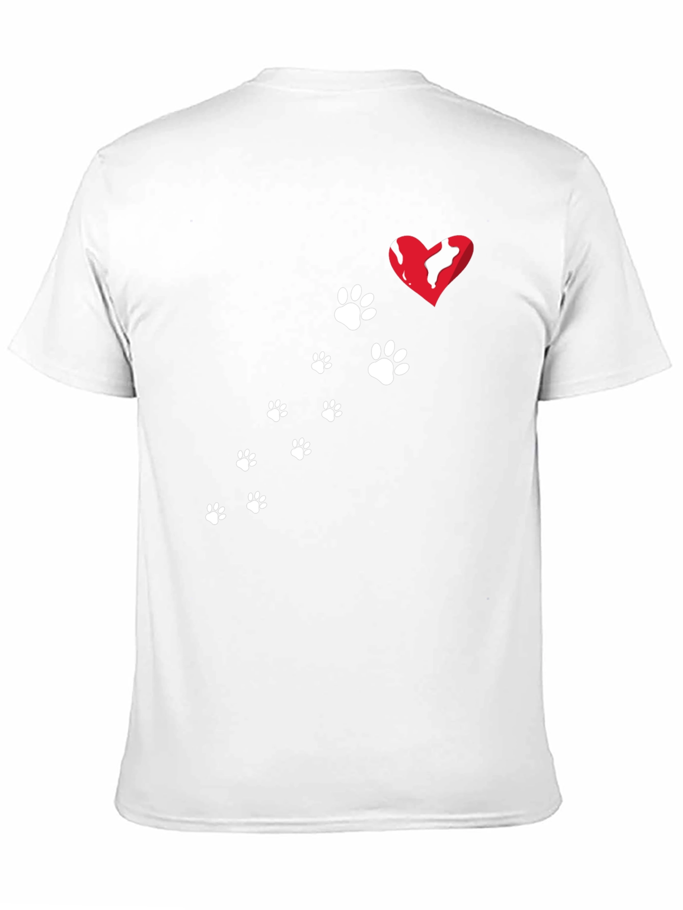 Paw Print Heart T-Shirt - Black